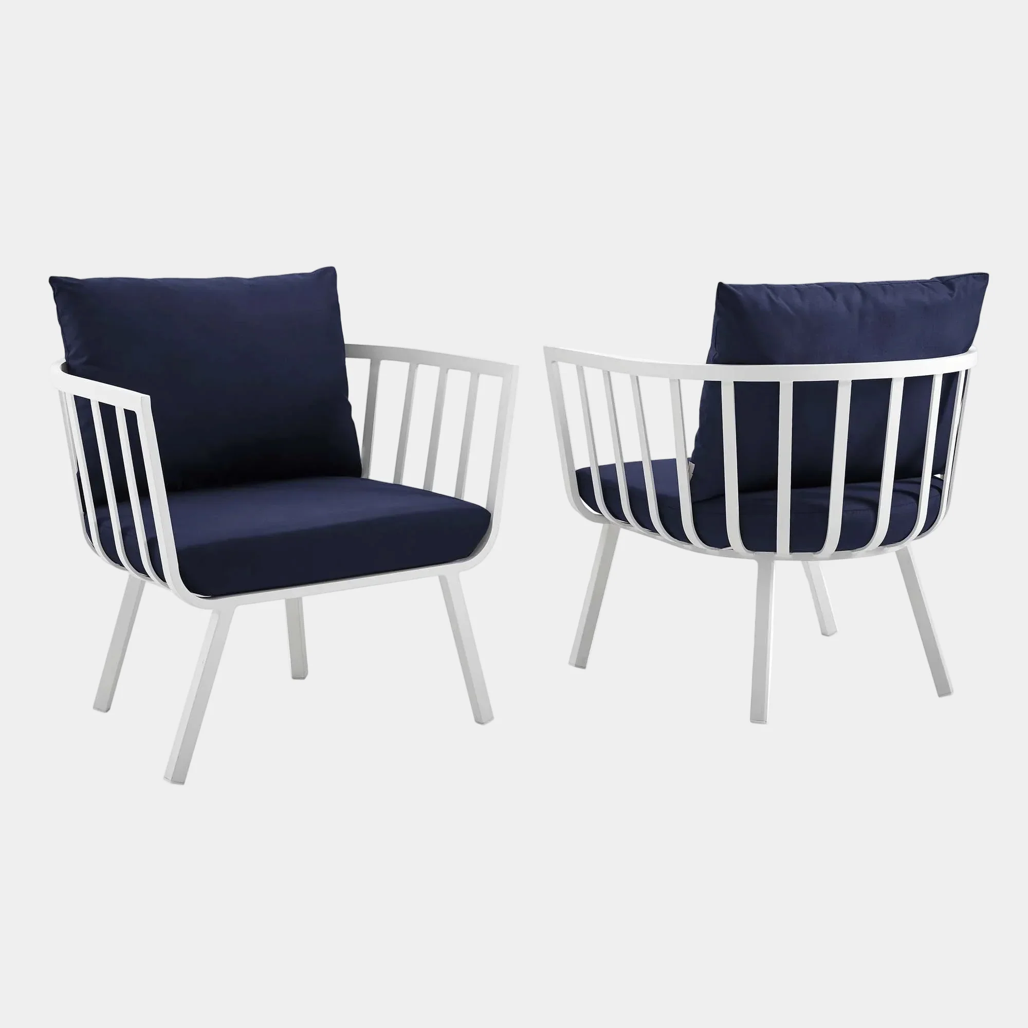 Riverside Outdoor Patio Aluminum Armchair Set of 2 - Image 24