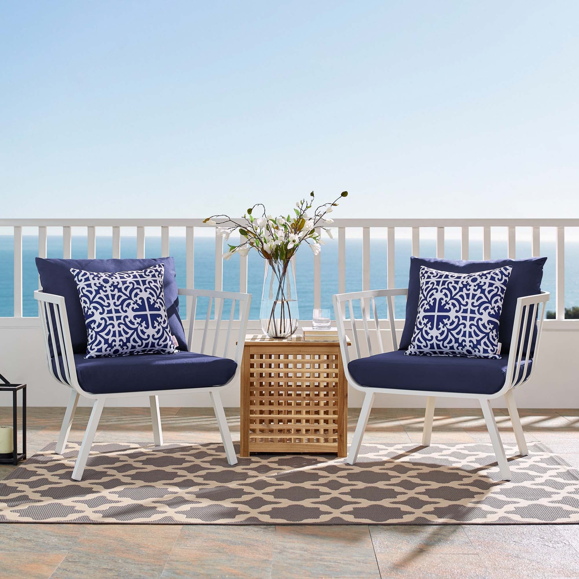 Riverside Outdoor Patio Aluminum Armchair Set of 2 - Image 25