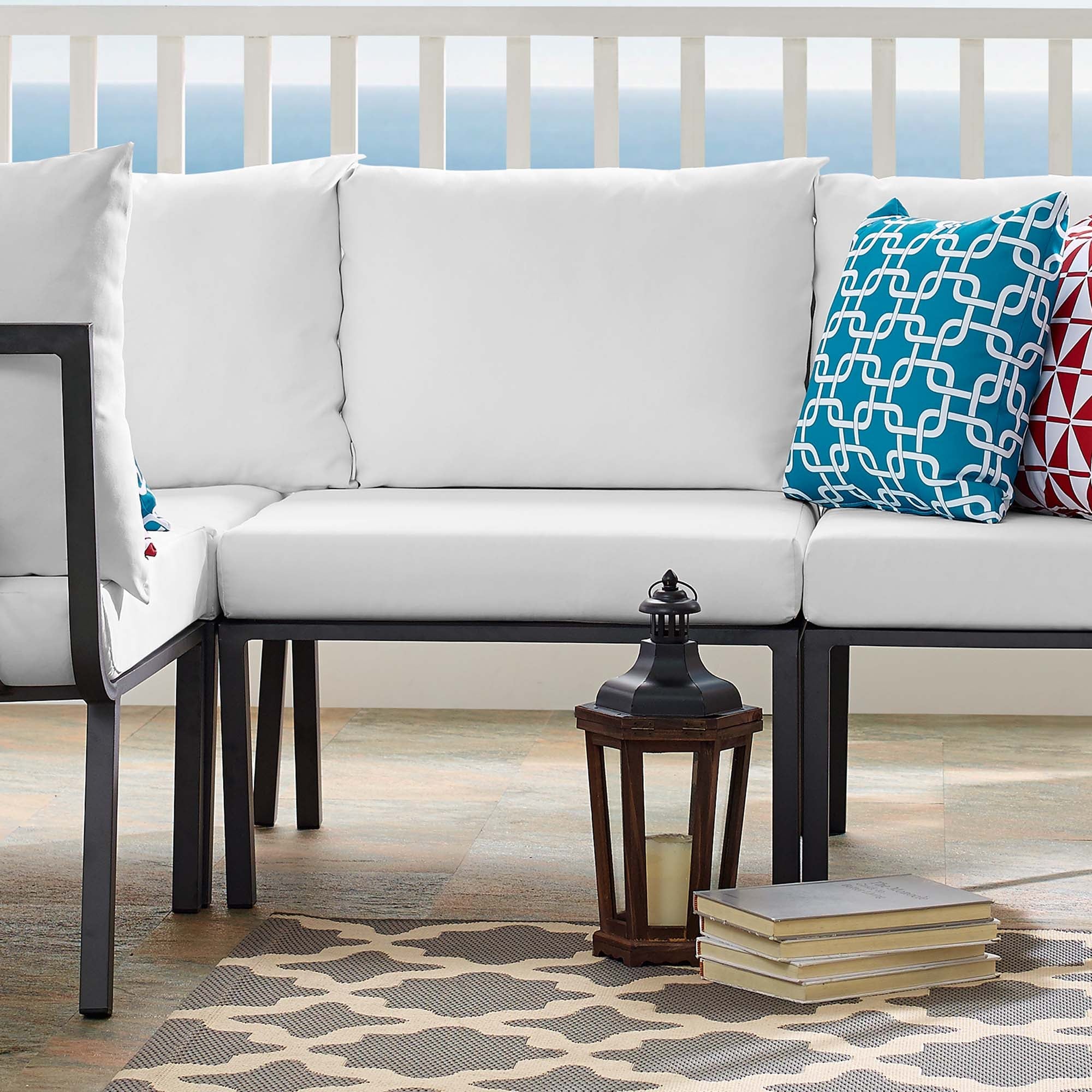 Riverside Outdoor Patio Aluminum Armless Chair - Image 9