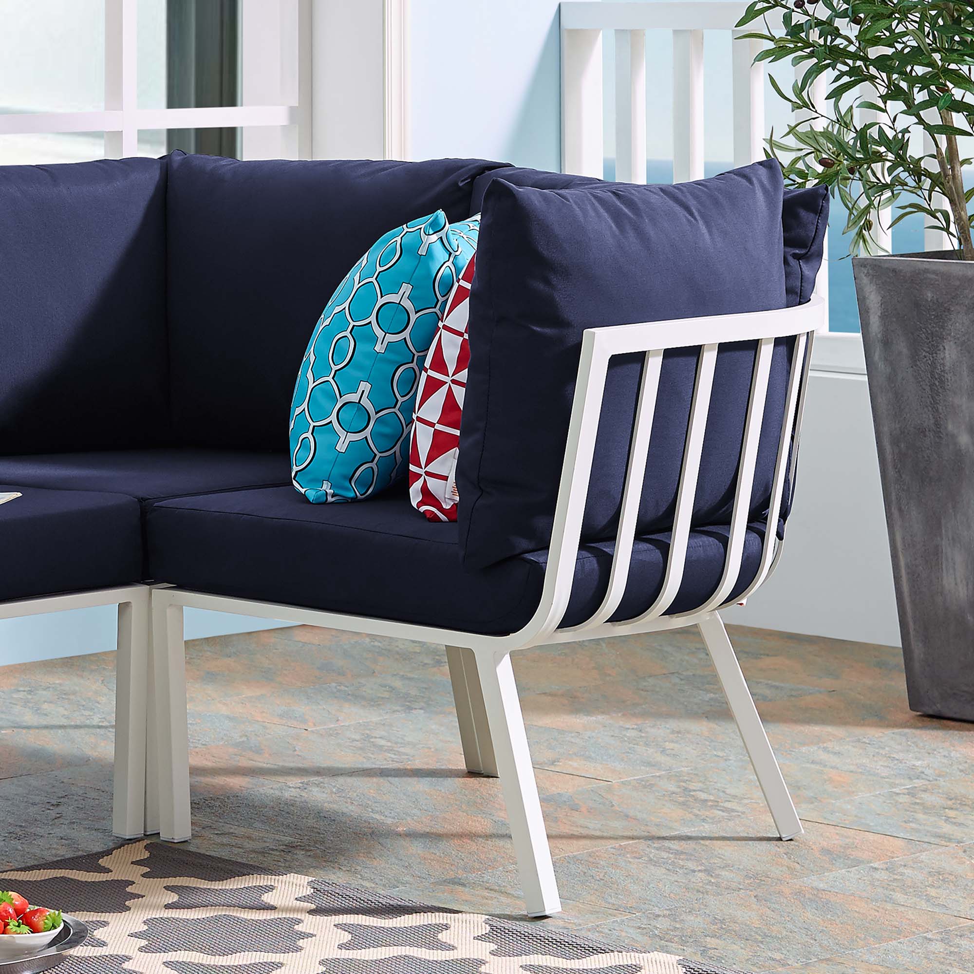 Riverside Outdoor Patio Aluminum Corner Chair - Image 23