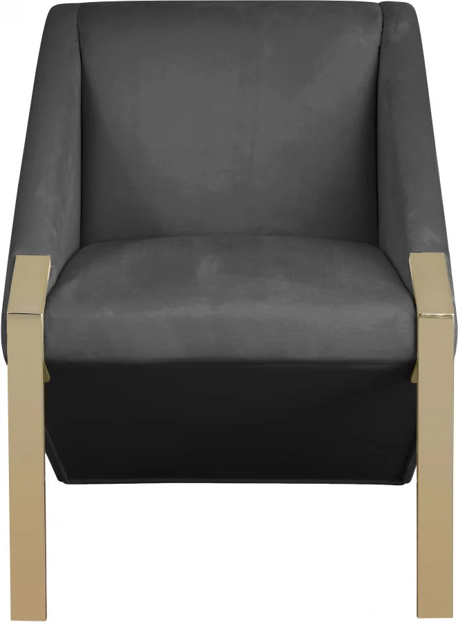 Rivet Velvet Upholstered Accent Chair - Image 3