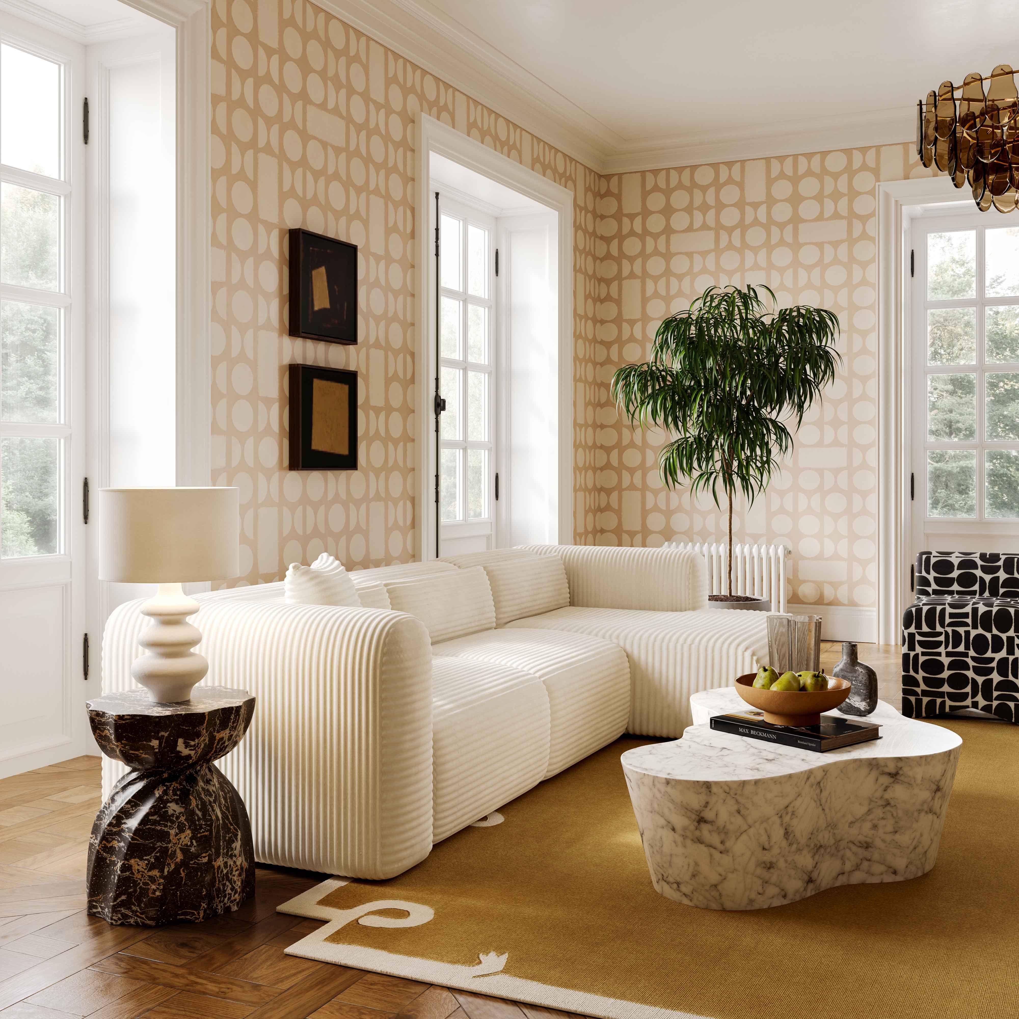 Riviera Cream Textured Table Lamp - Image 2