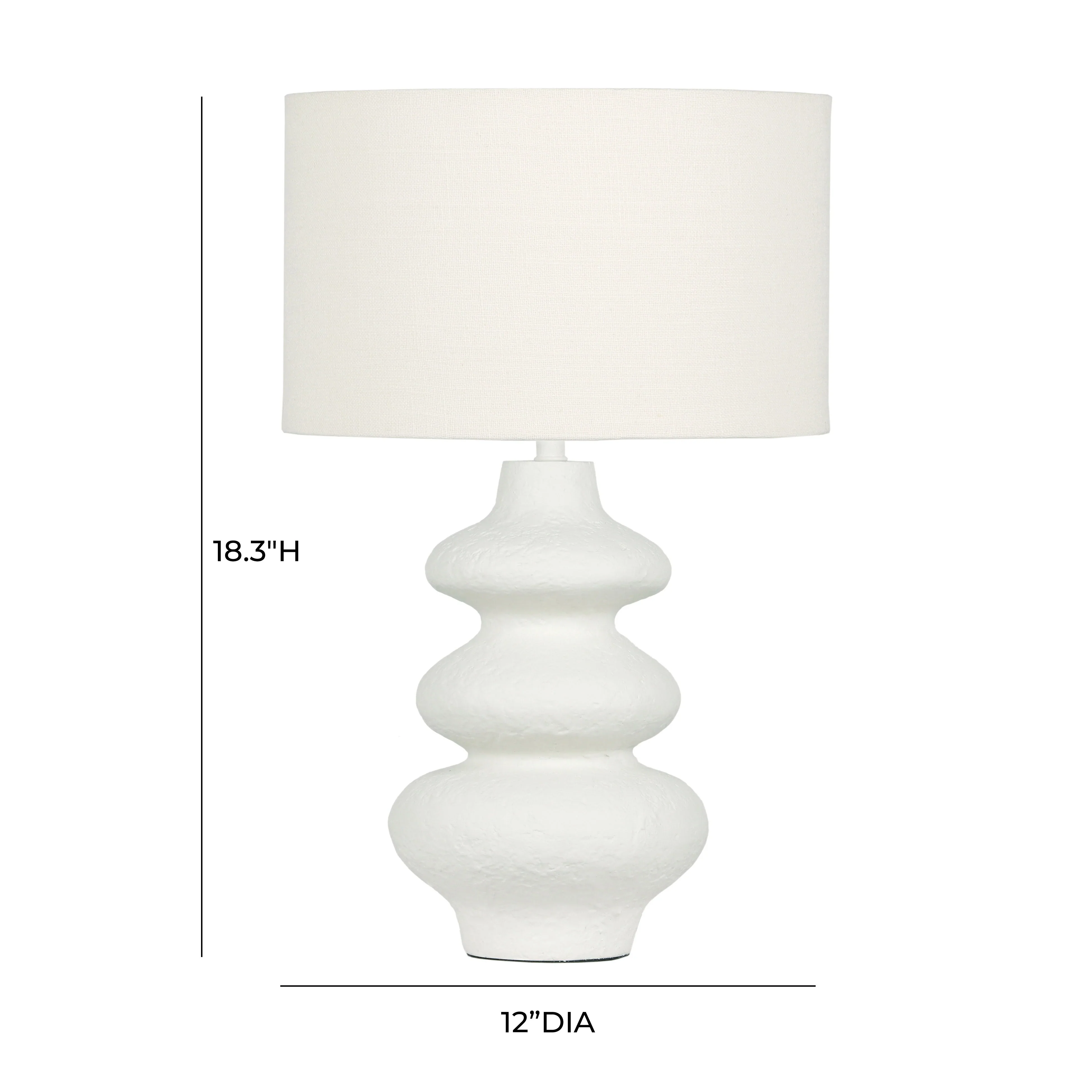 Riviera Cream Textured Table Lamp - Image 6