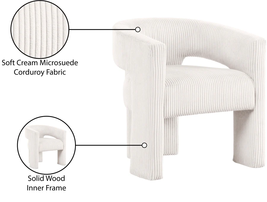 Riz Corduroy Upholstered Accent Chair / Dining Chair - Image 18
