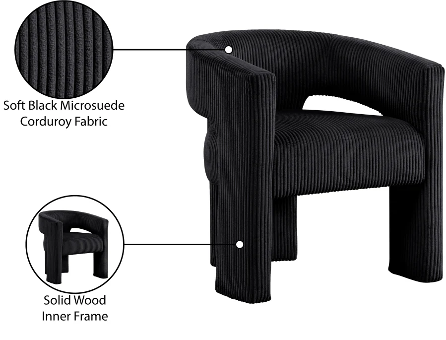 Riz Corduroy Upholstered Accent Chair / Dining Chair - Image 9