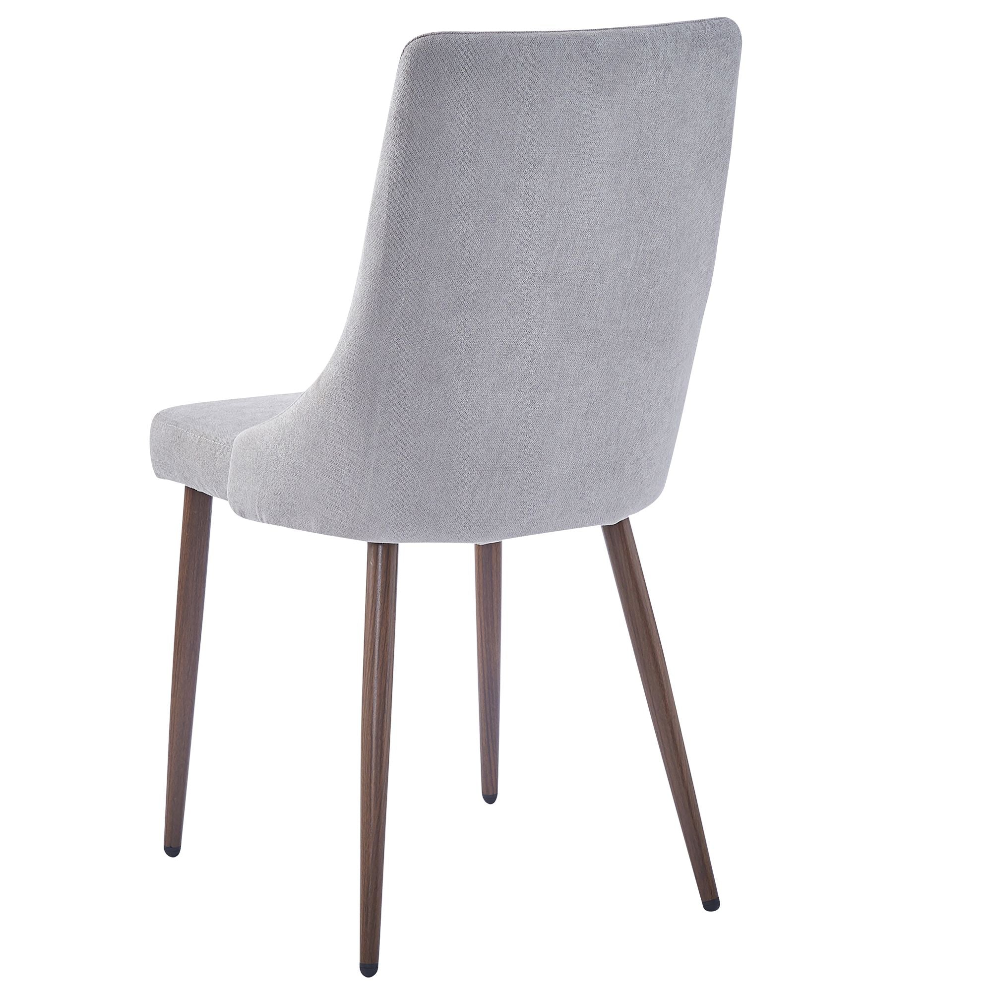 Rocca/Cora 5pc Dining Set in Walnut with Grey Chair - Image 5