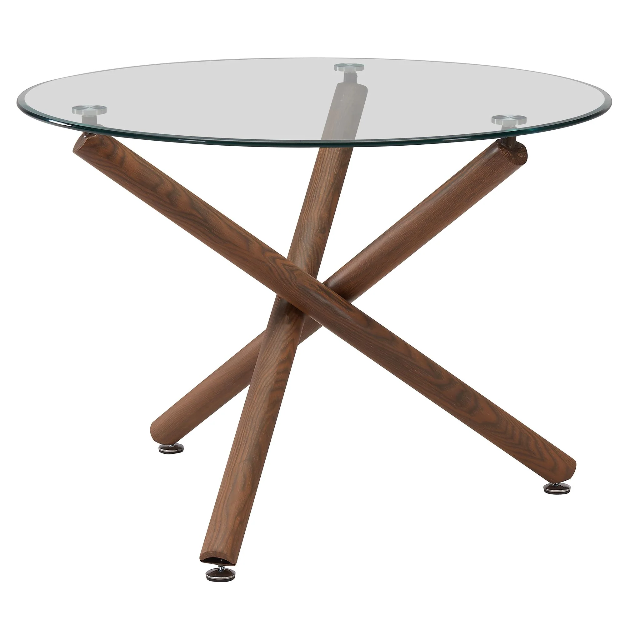 Rocca/Lyna 5pc Dining Set in Walnut with Grey Chair - Image 2