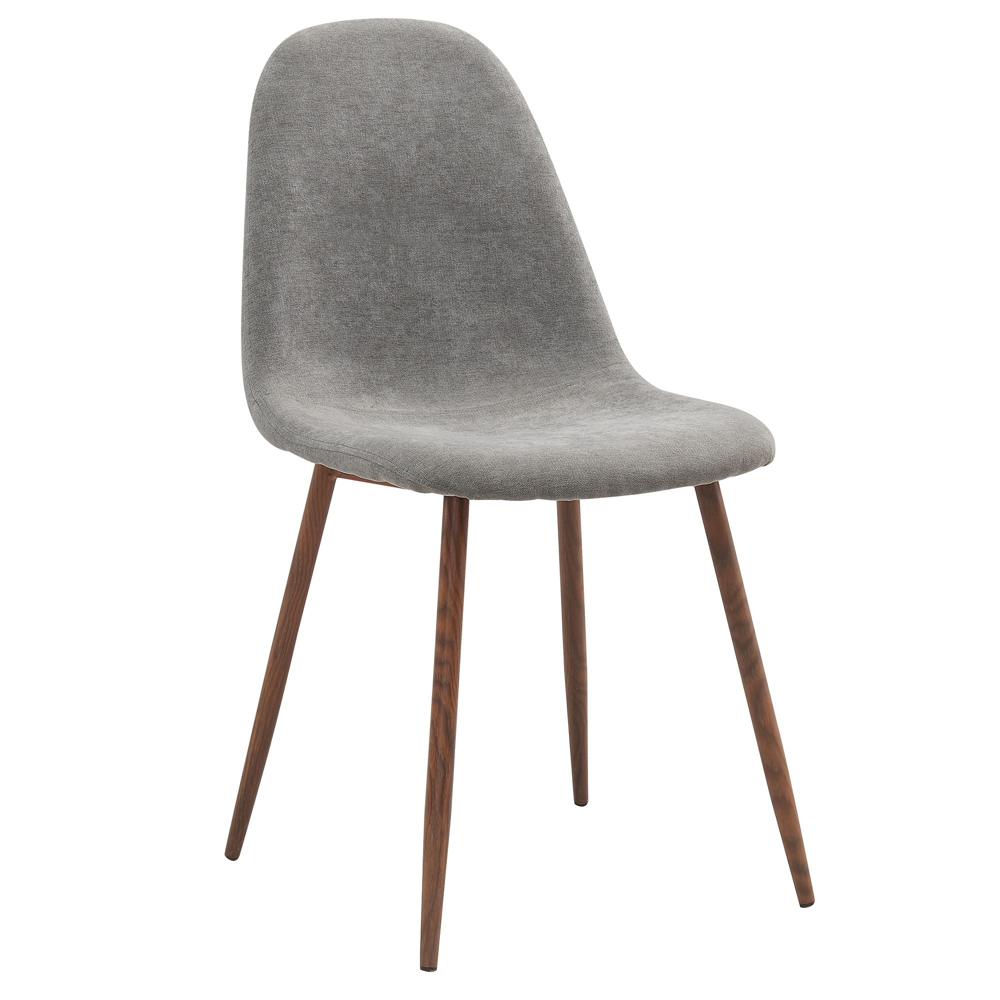 Rocca/Lyna 5pc Dining Set in Walnut with Grey Chair - Image 4
