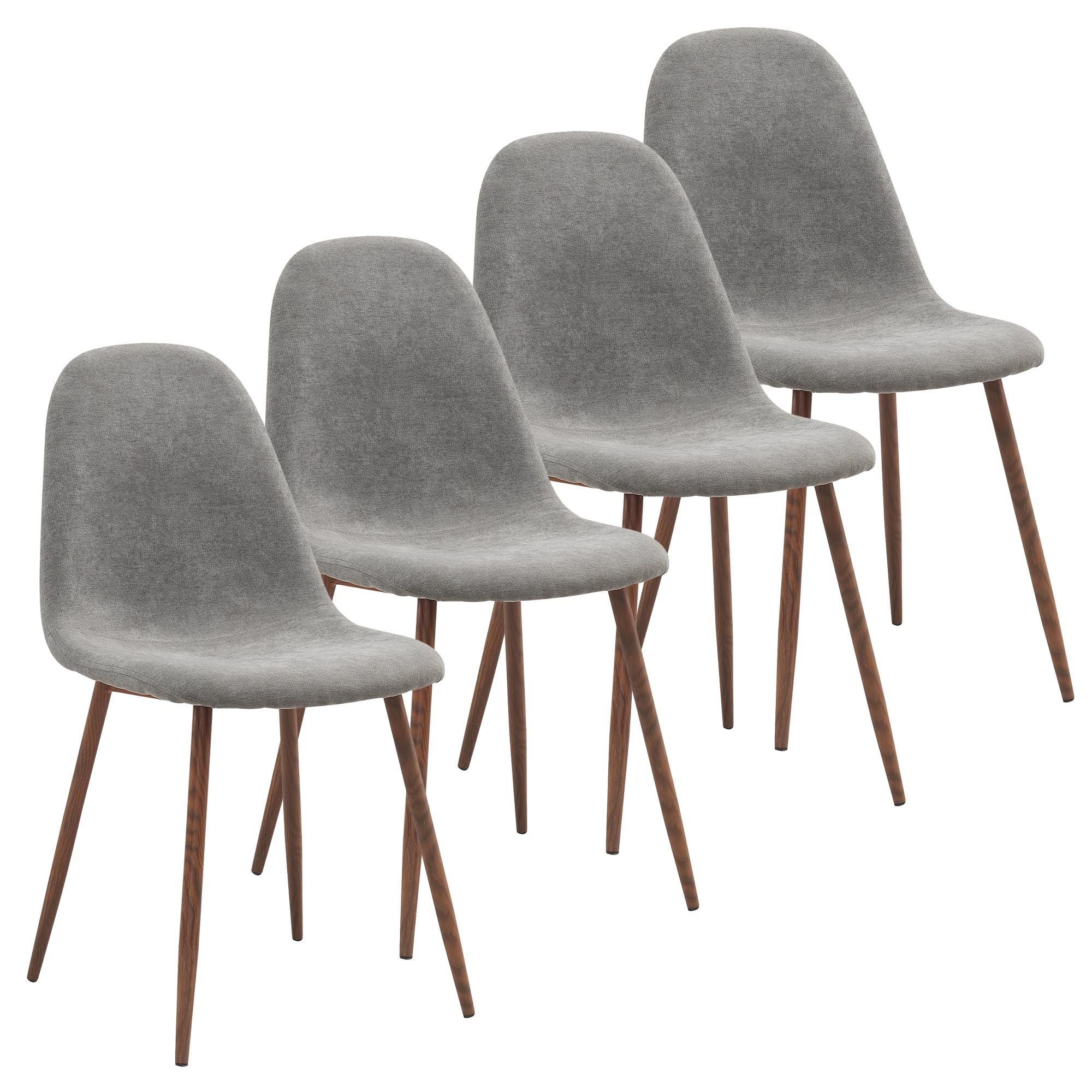 Rocca/Lyna 5pc Dining Set in Walnut with Grey Chair - Image 7