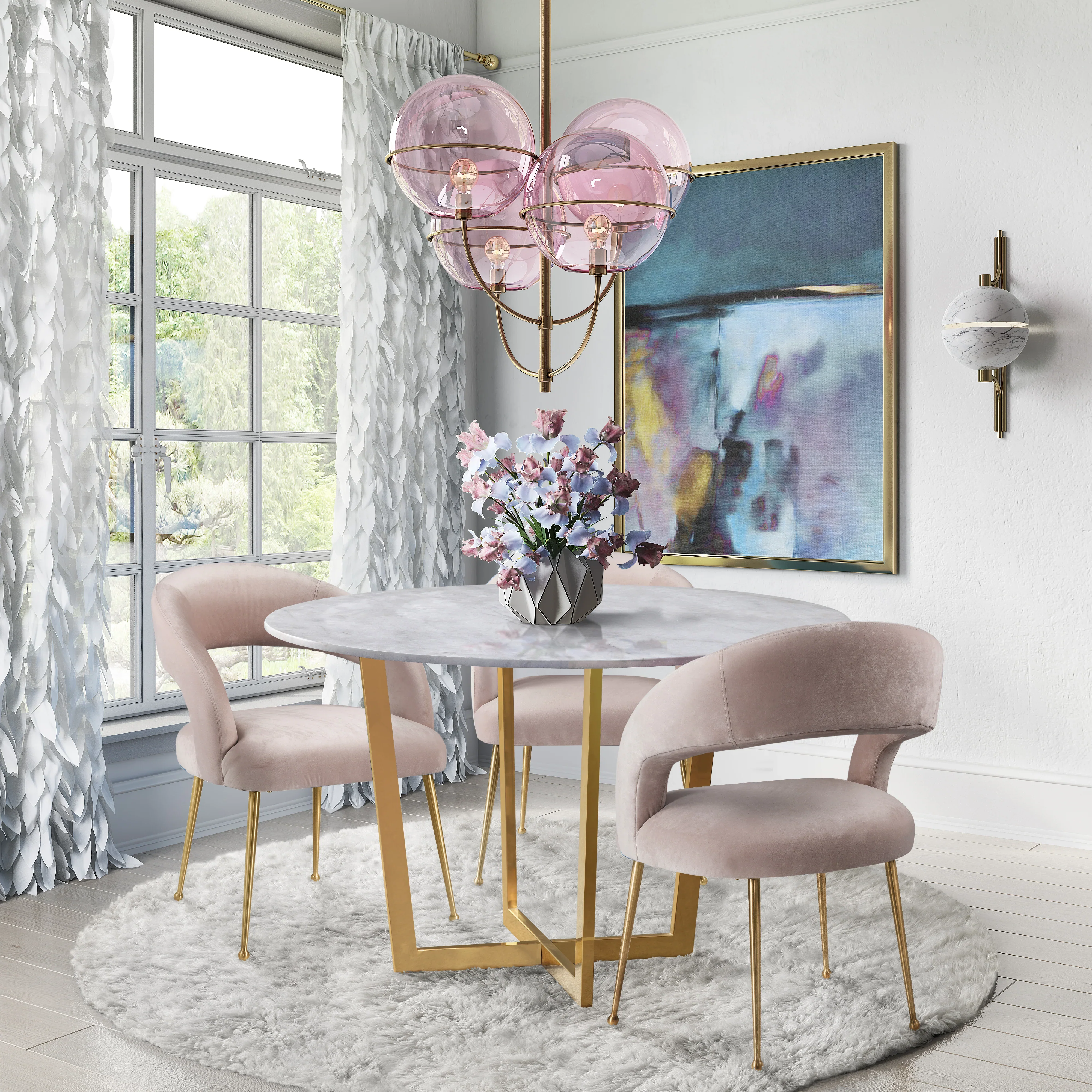 Rocco Performance Velvet Dining Chair - Image 2