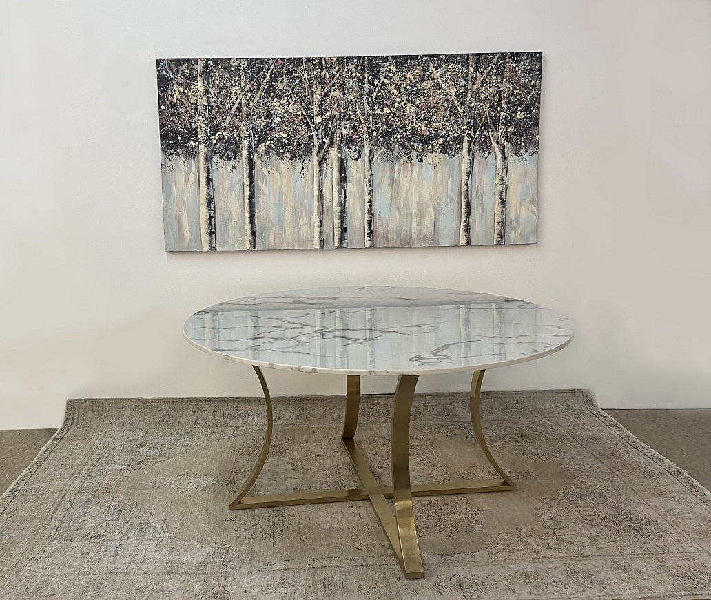 Culture Round Faux Stone Dining Table | Floor Model - Image 3