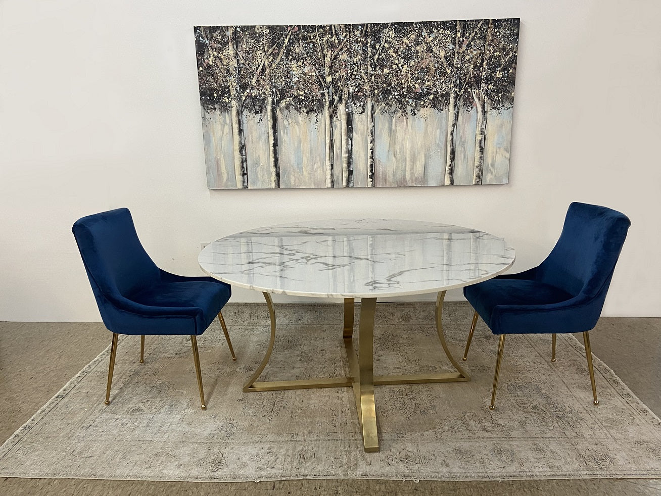 Culture Round Faux Stone Dining Table | Floor Model - Image 4