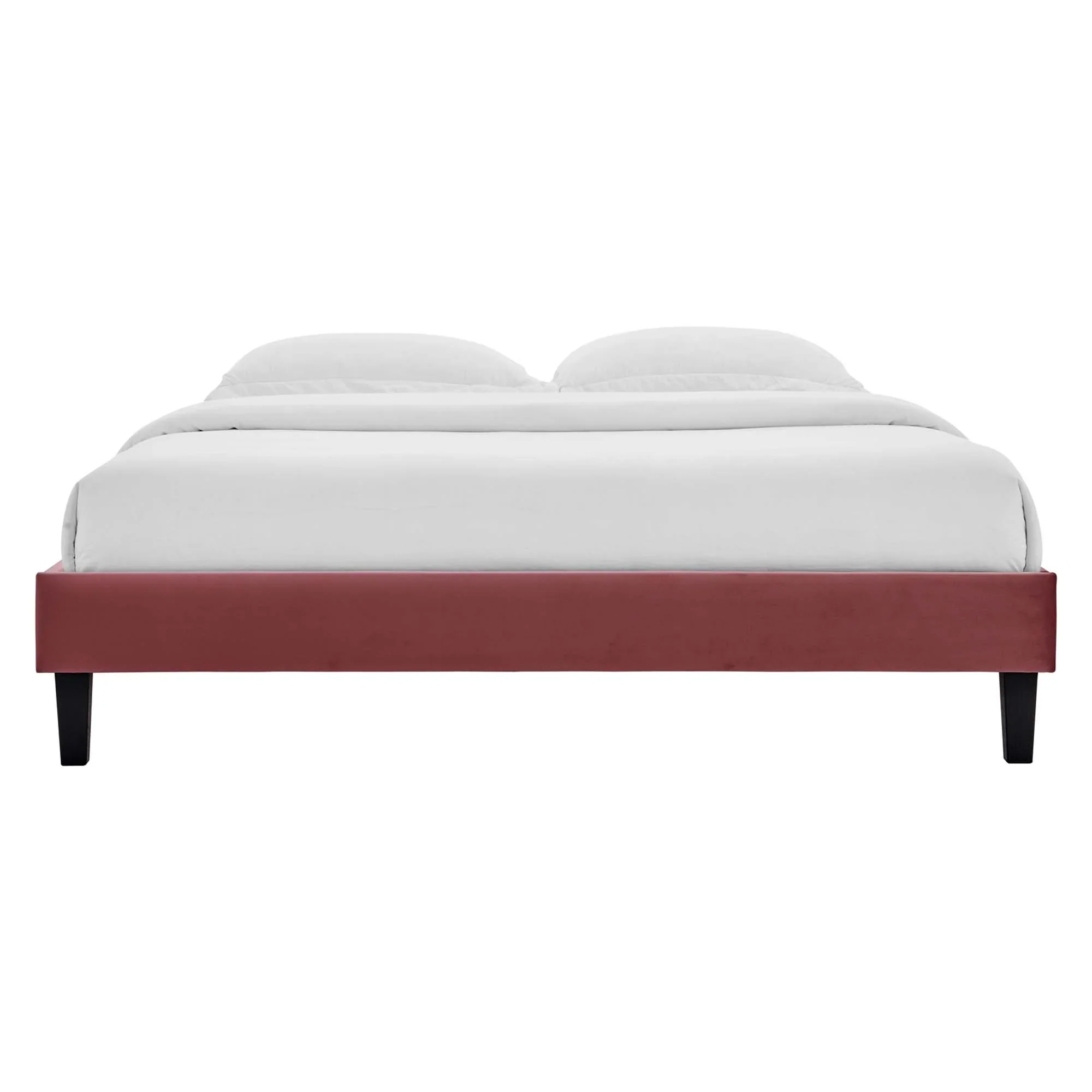 Roxanne Performance Velvet Platform Bed With Black Wood Legs - Image 10