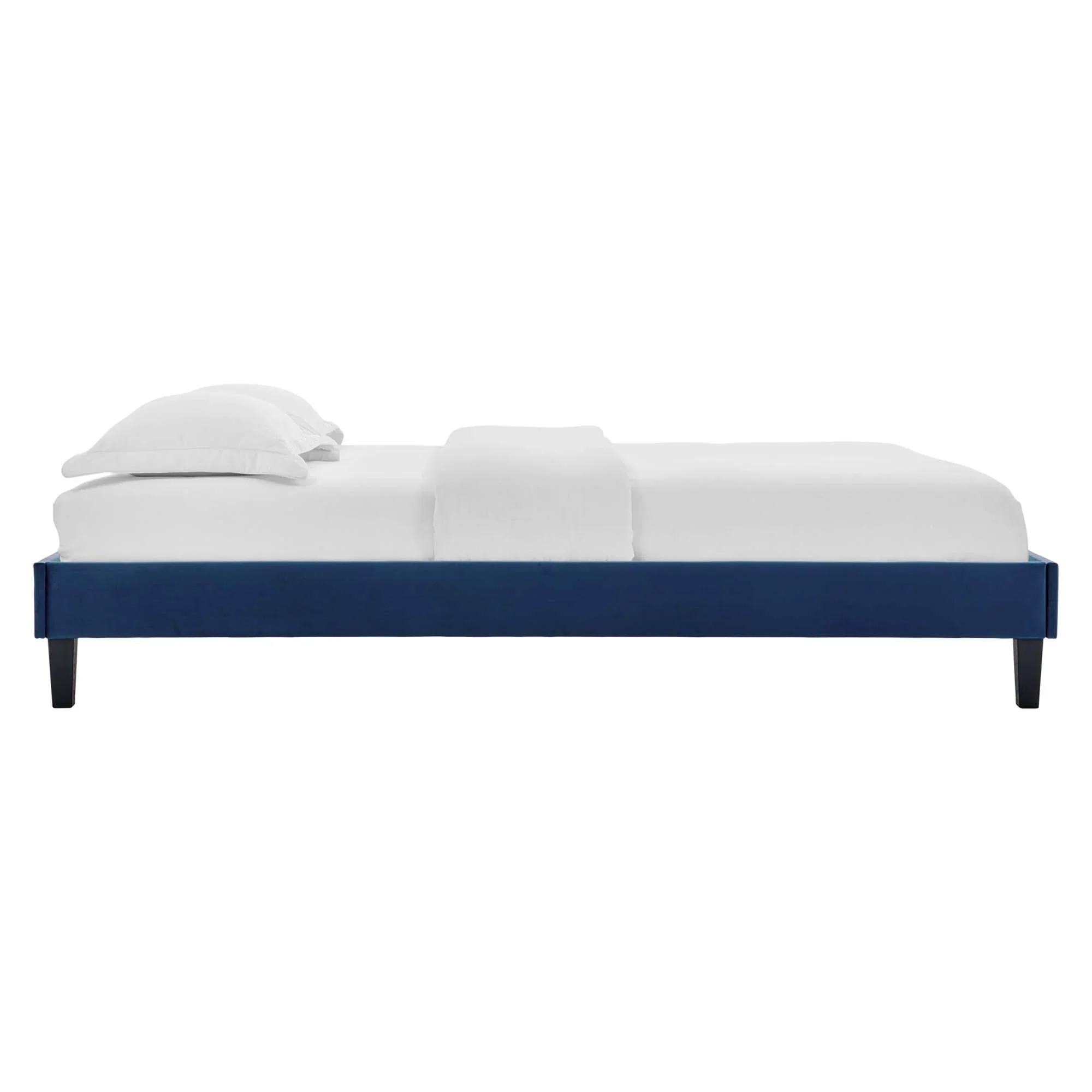 Roxanne Performance Velvet Platform Bed With Black Wood Legs - Image 23