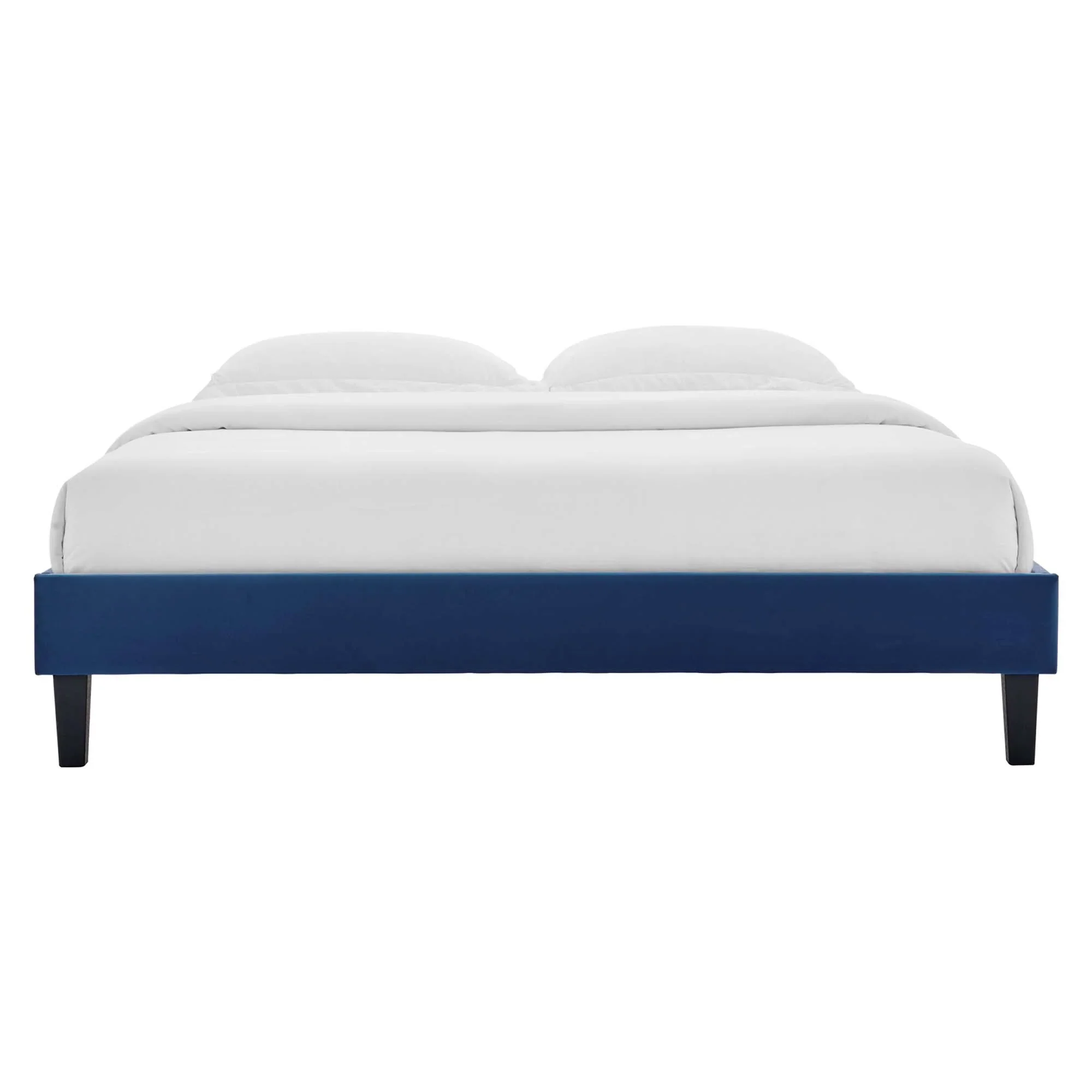 Roxanne Performance Velvet Platform Bed With Black Wood Legs - Image 24