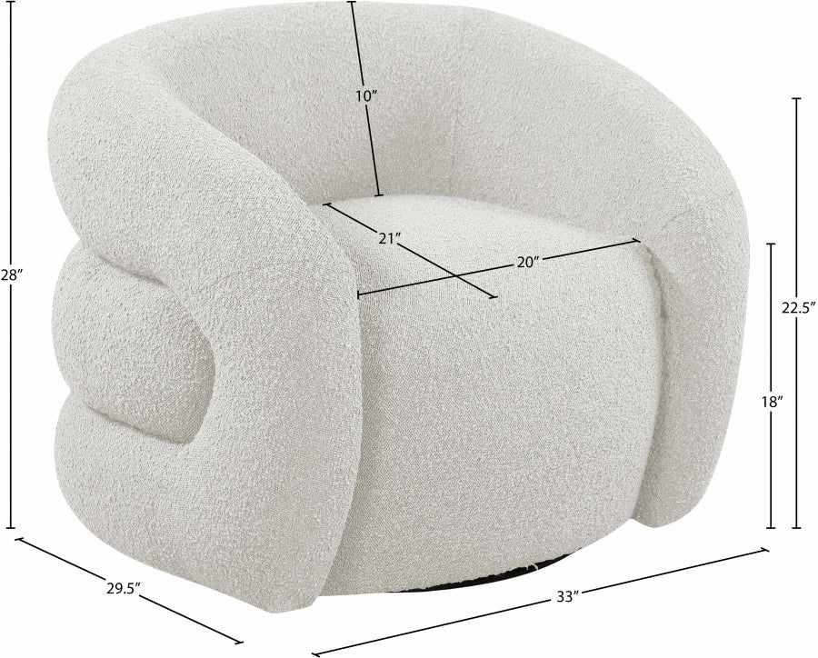 Roxbury Boucle Fabric Upholstered Swivel Accent Chair - Image 17
