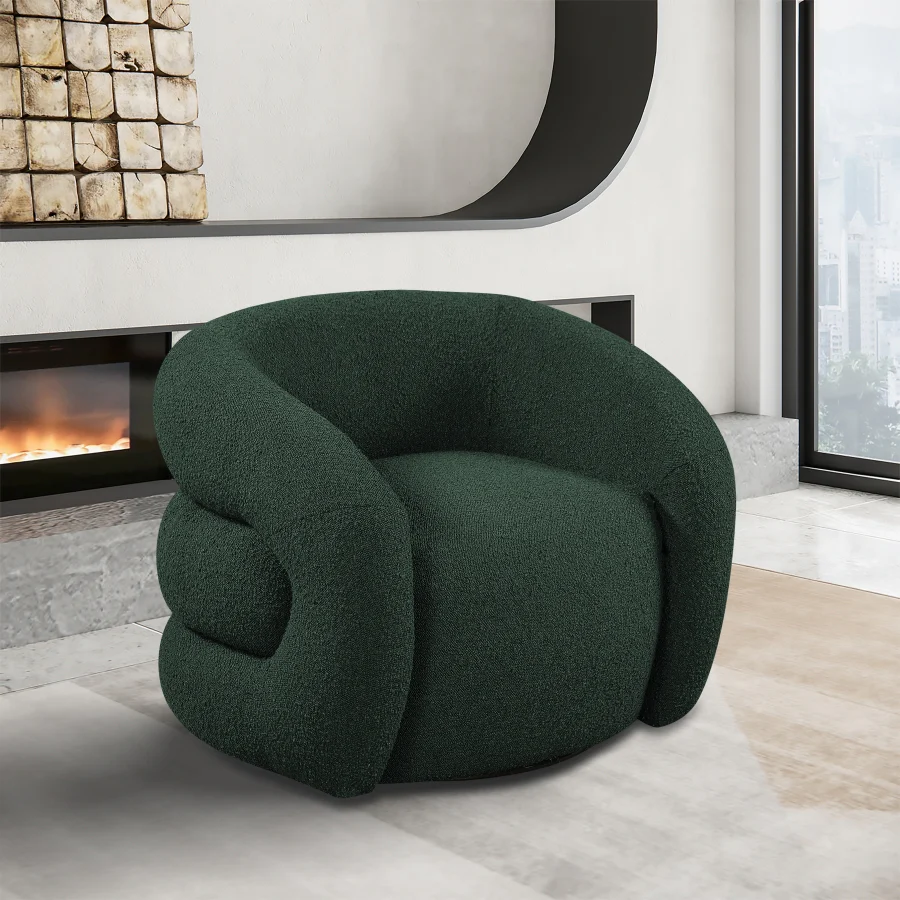 Roxbury Boucle Fabric Upholstered Swivel Accent Chair - Image 20
