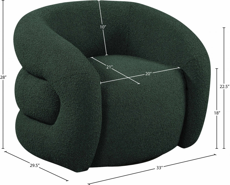 Roxbury Boucle Fabric Upholstered Swivel Accent Chair - Image 26
