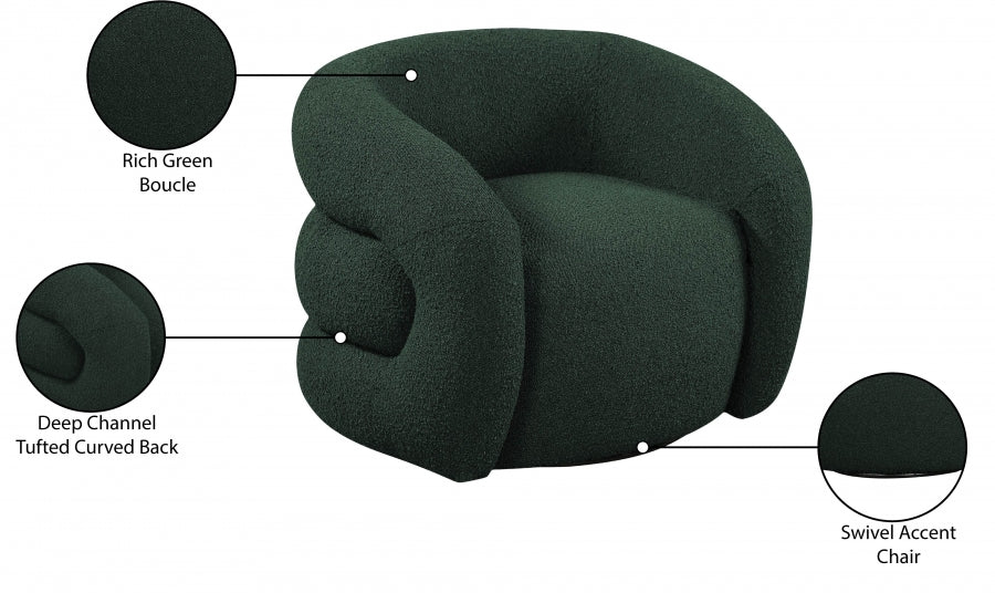 Roxbury Boucle Fabric Upholstered Swivel Accent Chair - Image 27