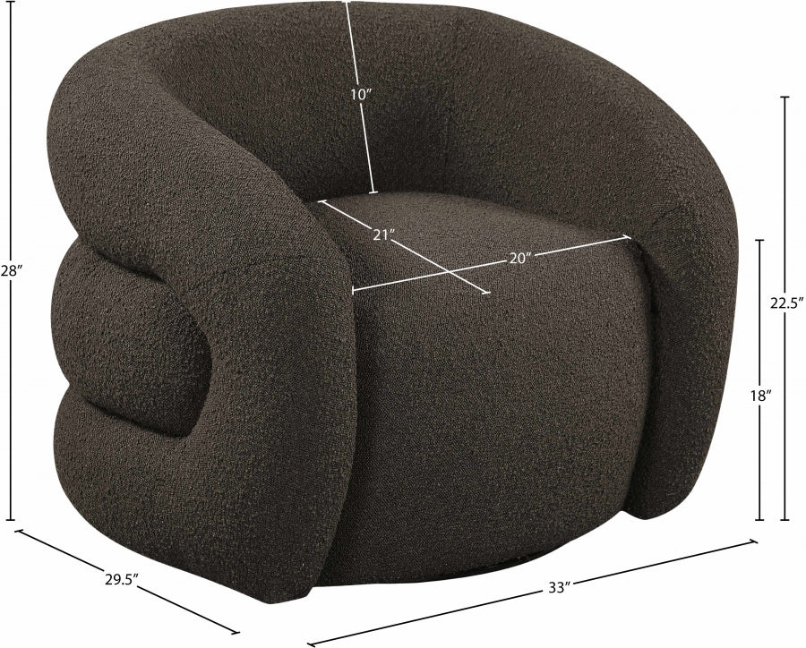 Roxbury Boucle Fabric Upholstered Swivel Accent Chair - Image 35