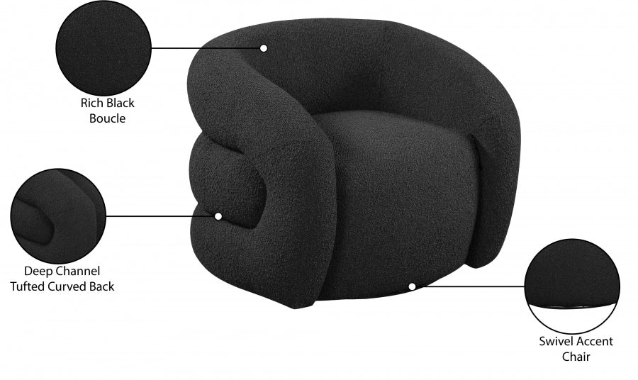 Roxbury Boucle Fabric Upholstered Swivel Accent Chair - Image 9