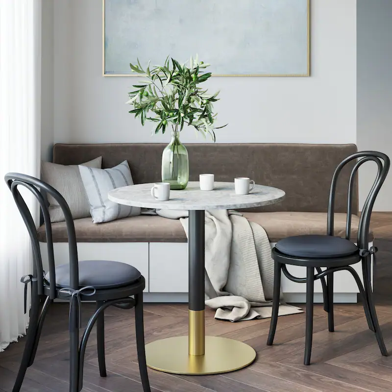 Orbit Continental Tea Height Round Table - Stone Top - Image 2