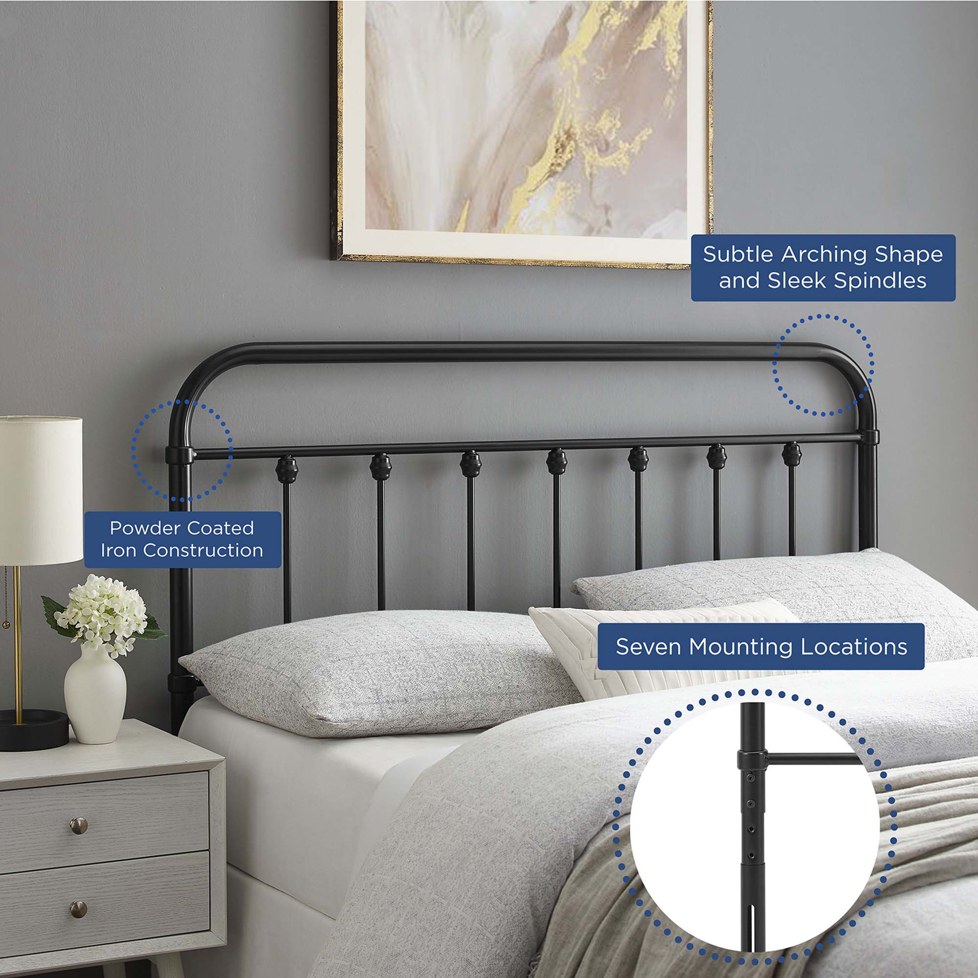 Sage Metal Headboard - Image 5