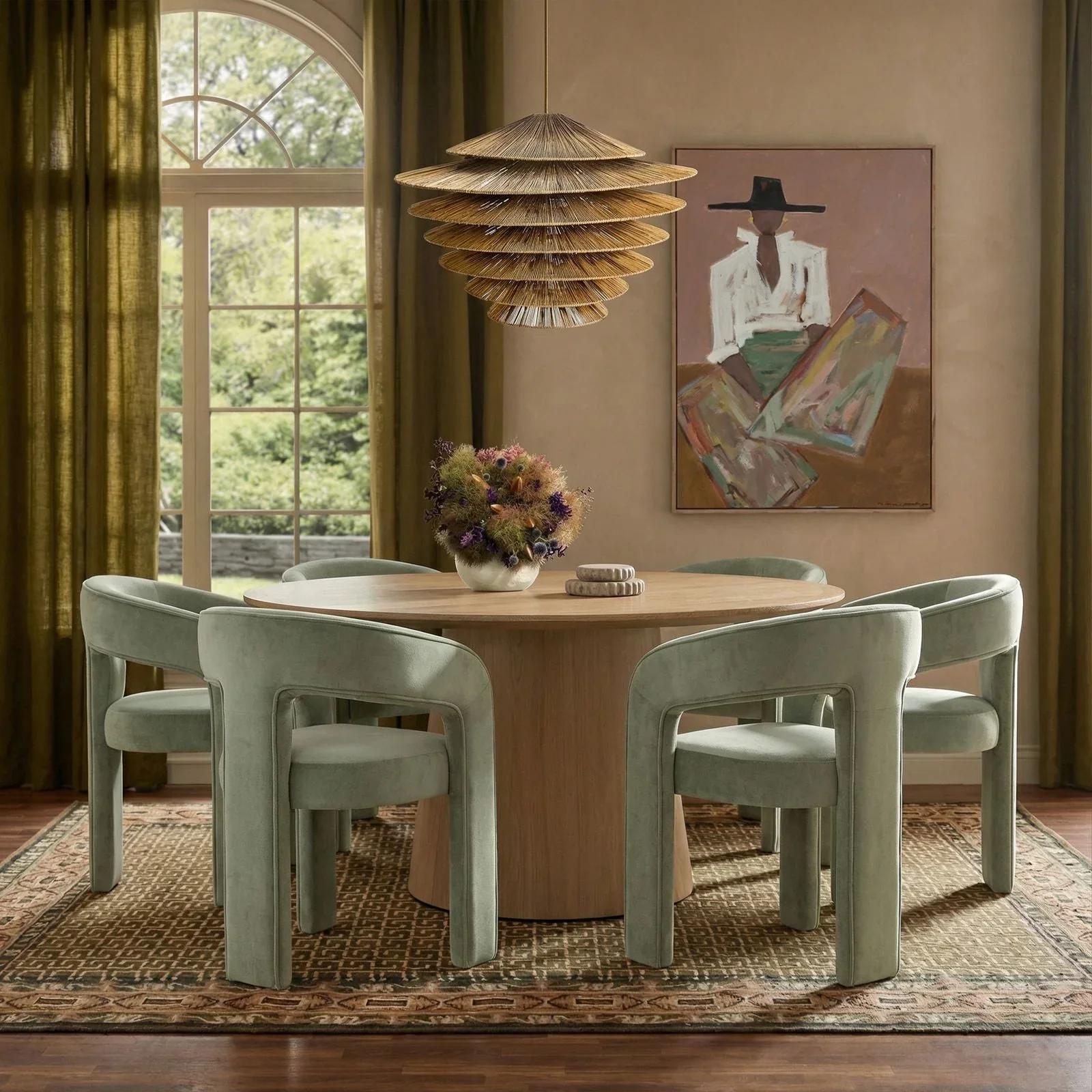 Sahara Round Oak Dining Table (41"-60") - Image 9