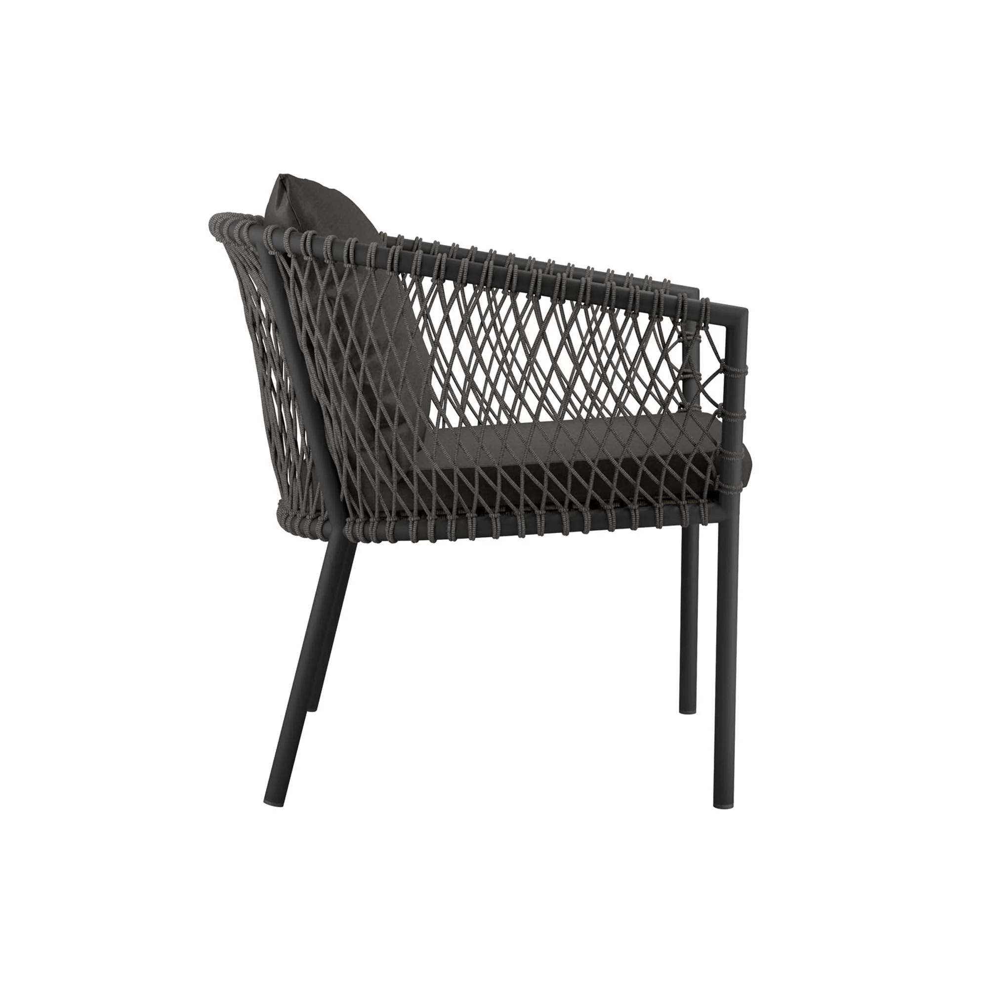 Sailor Outdoor Patio Dining Armchair in Charcoal Charcoal - Image 4