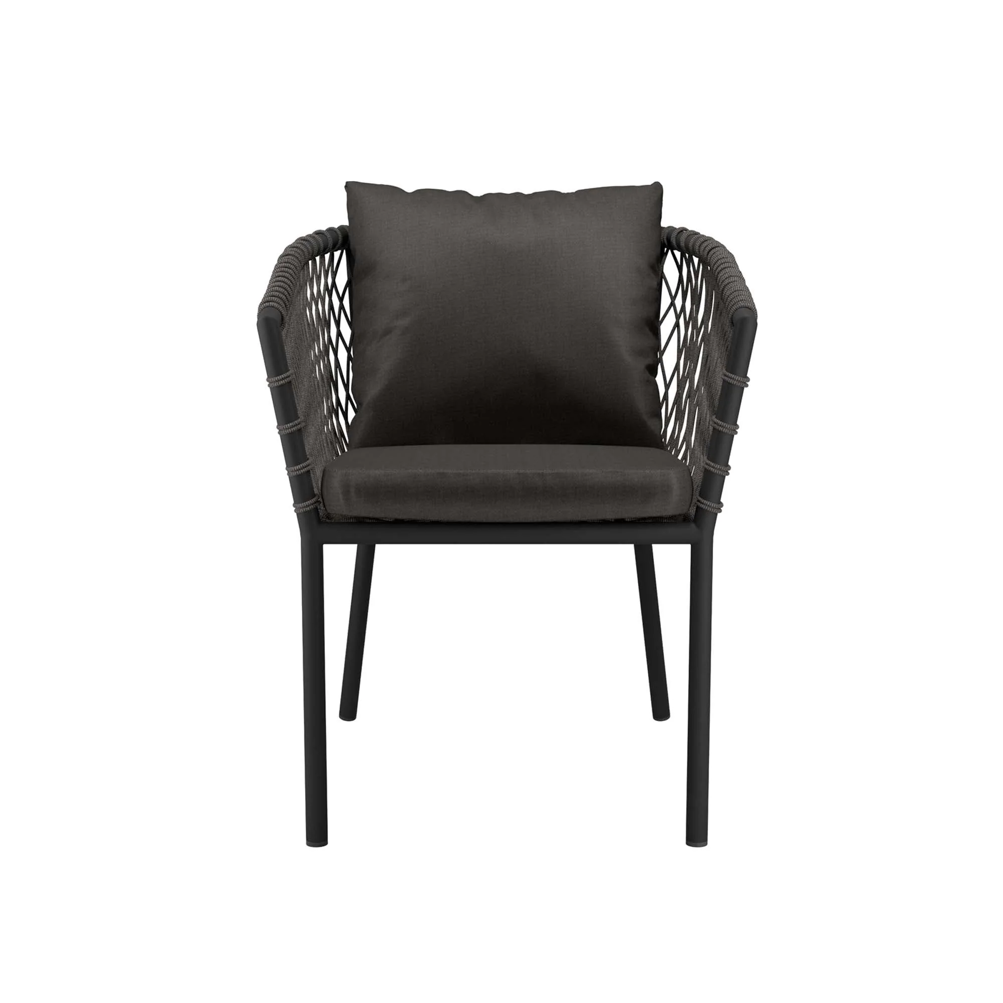 Sailor Outdoor Patio Dining Armchair in Charcoal Charcoal - Image 6