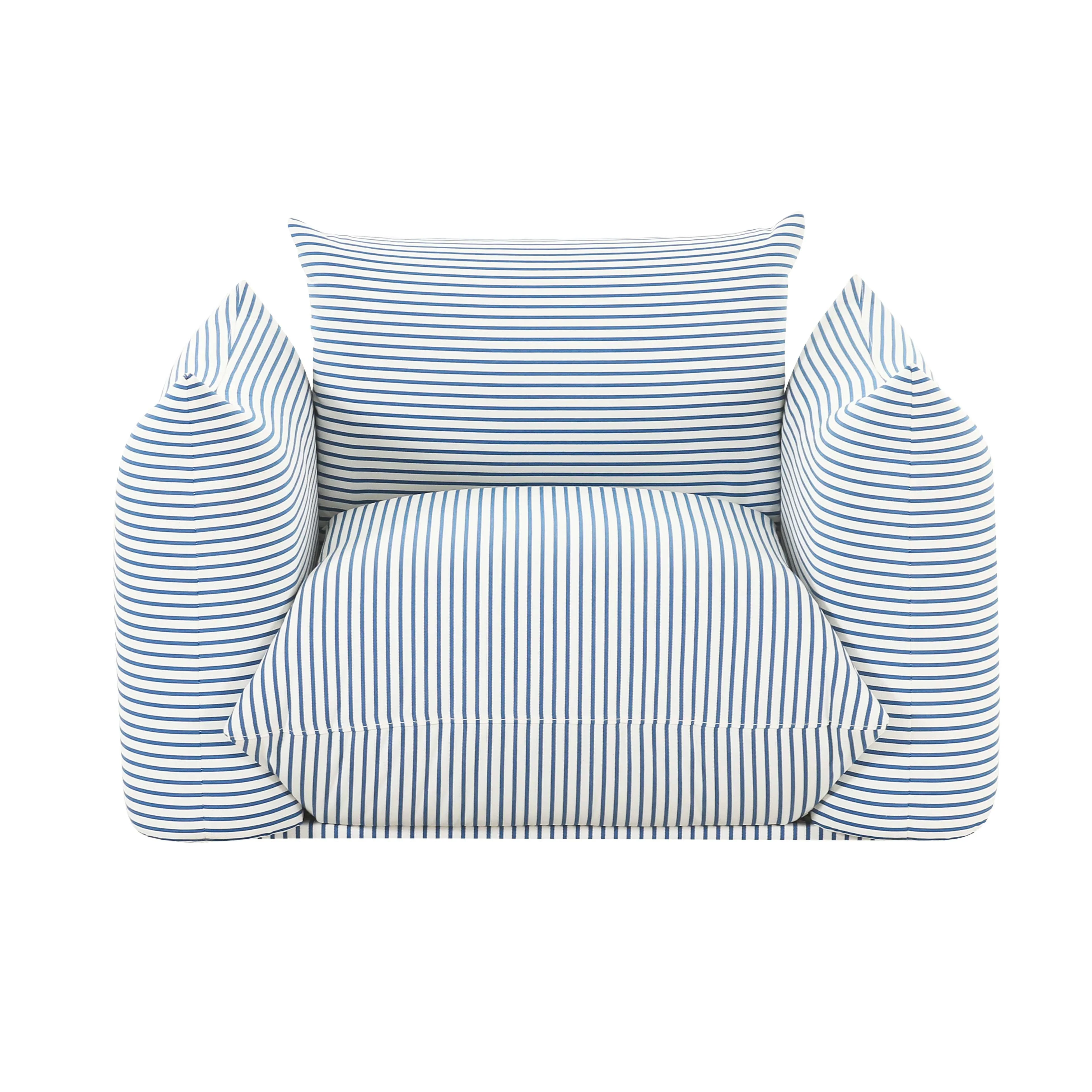 Saint Tropez Striped Stuffed Indoor / Outdoor Armchair - Image 10