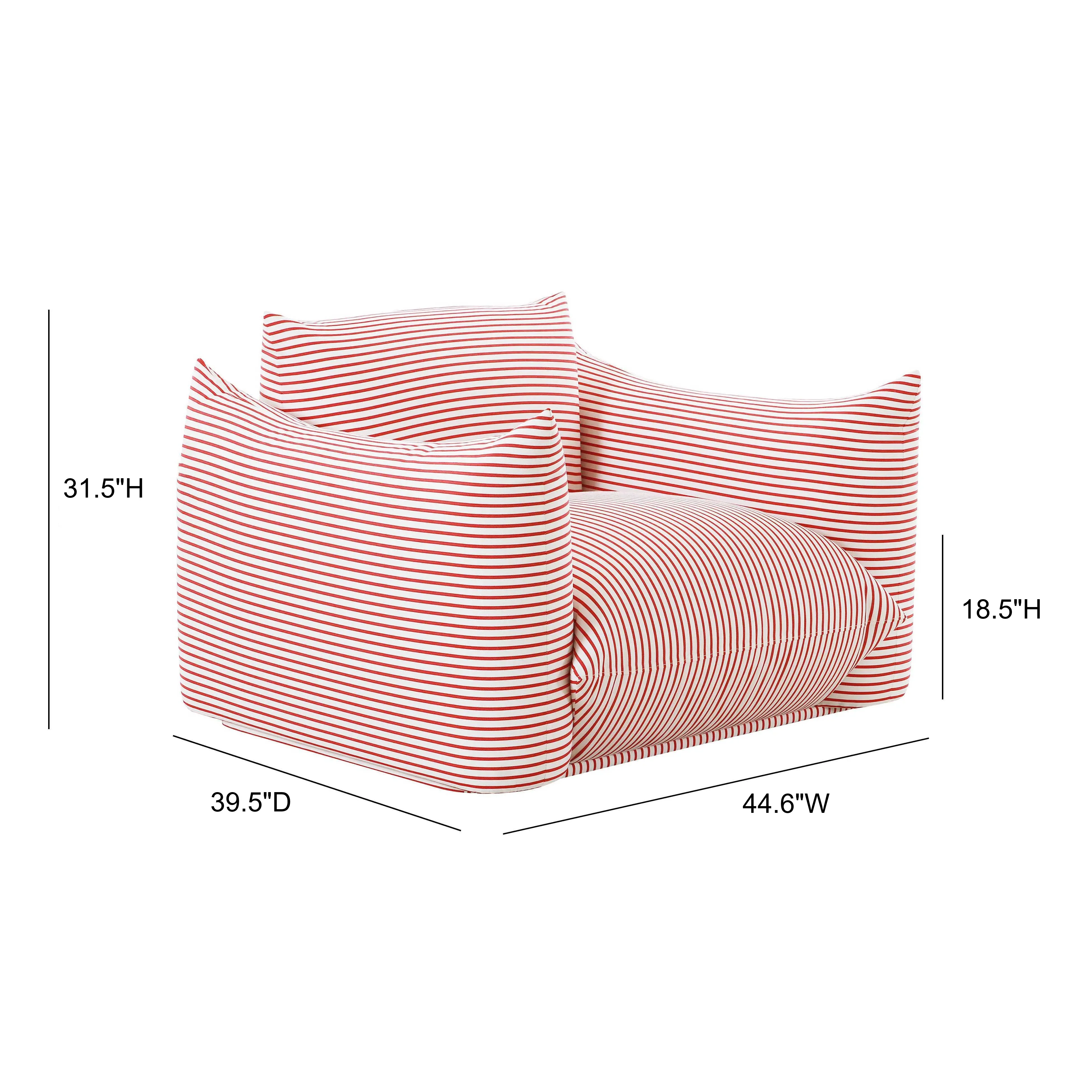 Saint Tropez Striped Stuffed Indoor / Outdoor Armchair - Image 19