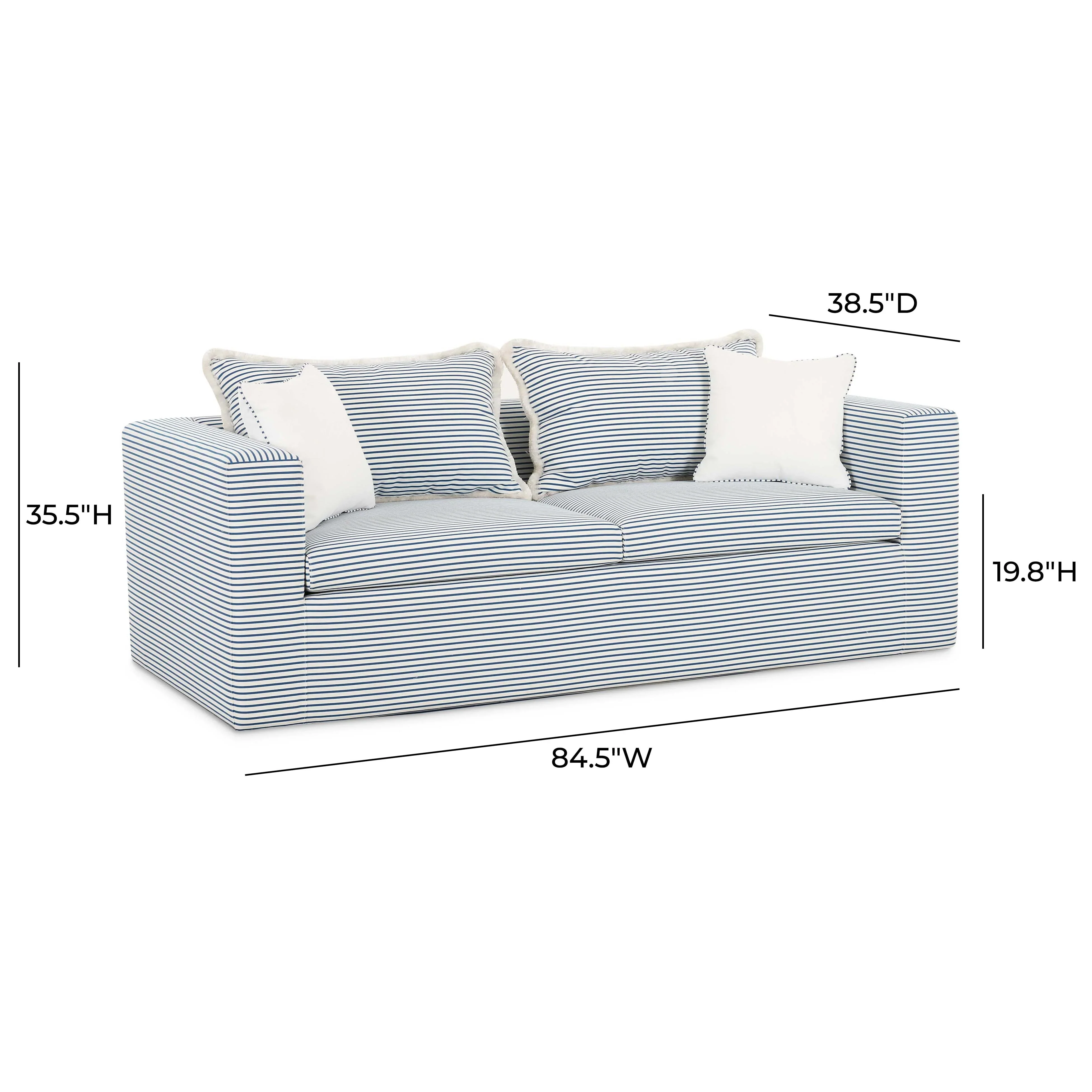 Salty 84.5" Striped Contract-Grade Indoor/Outdoor Sofa - Image 13