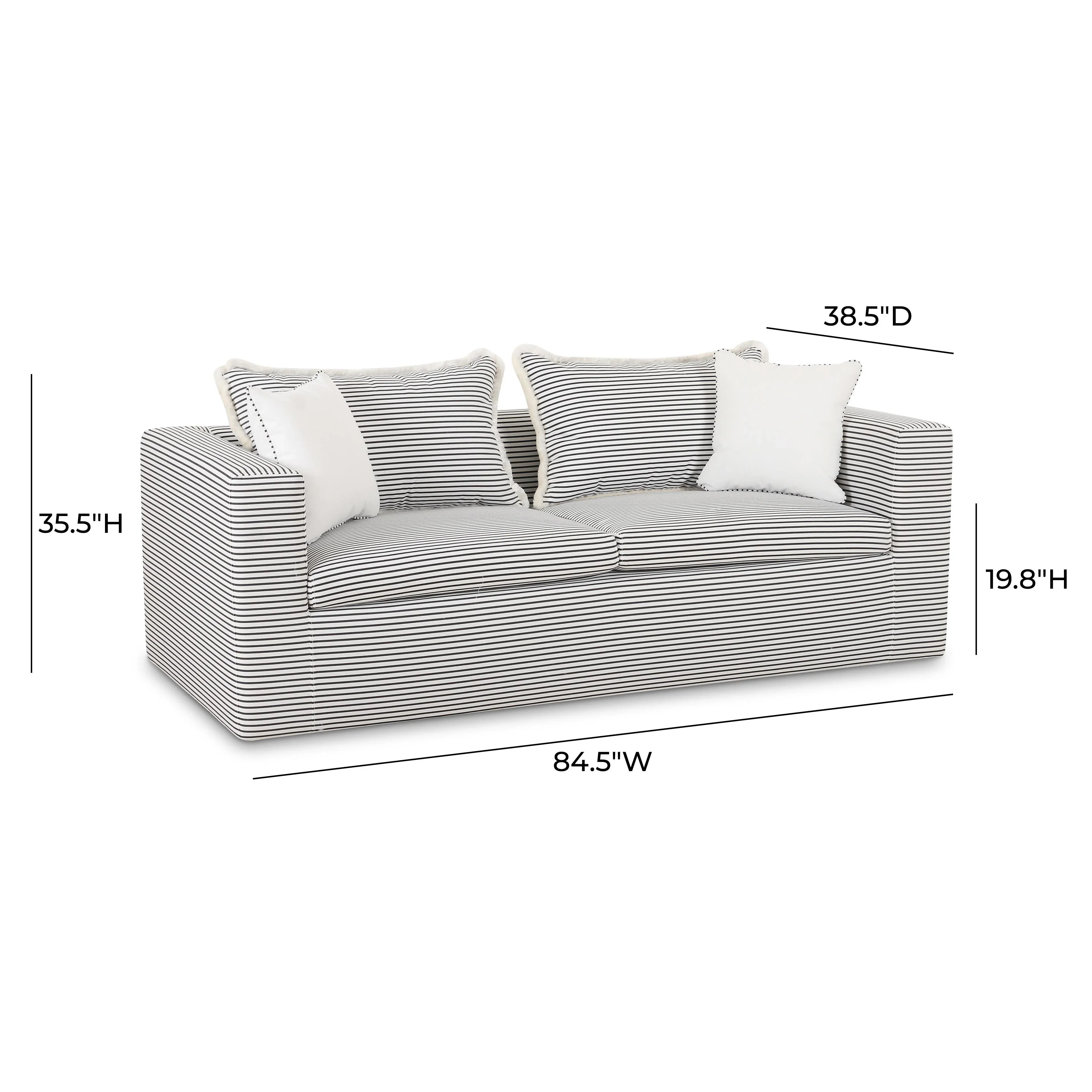 Salty 84.5" Striped Contract-Grade Indoor/Outdoor Sofa - Image 19