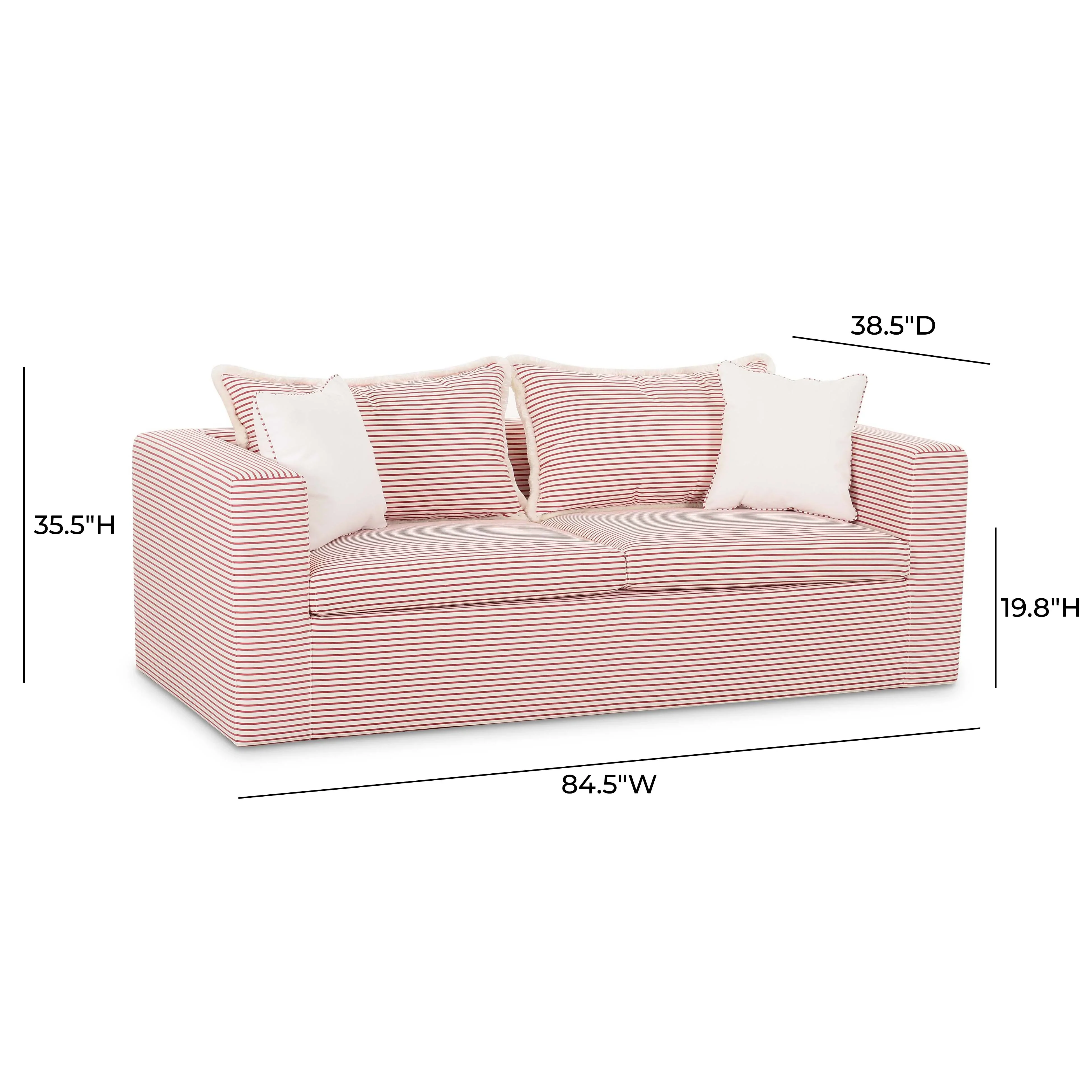 Salty 84.5" Striped Contract-Grade Indoor/Outdoor Sofa - Image 5