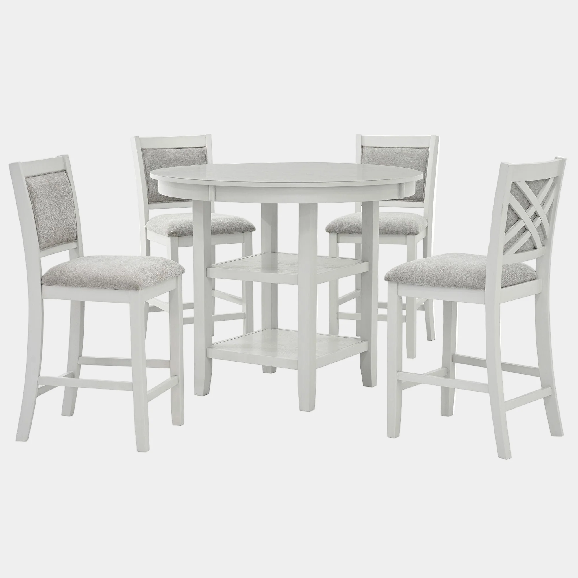 Samuel 5pc Pub set in Whitewash