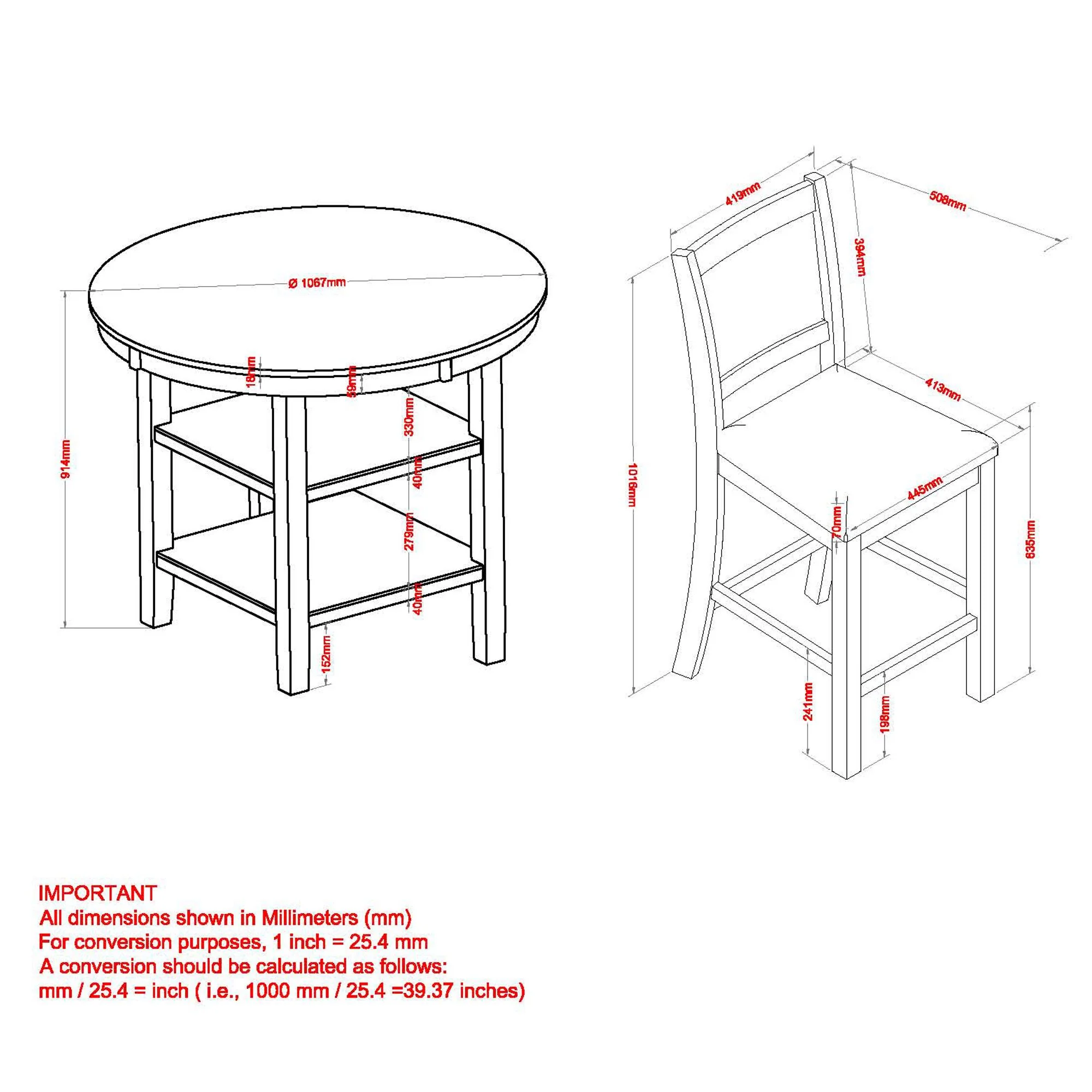Samuel 5pc Pub set in Whitewash - Image 8