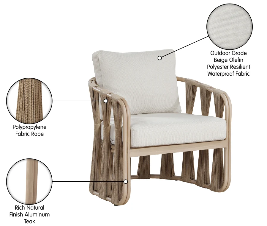 San Pietro Resilient Waterproof Fabric Upholstered Outdoor Patio Chair - Image 18