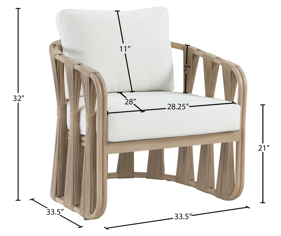 San Pietro Resilient Waterproof Fabric Upholstered Outdoor Patio Chair - Image 8