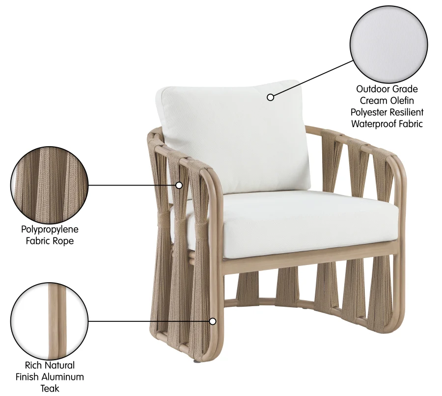 San Pietro Resilient Waterproof Fabric Upholstered Outdoor Patio Chair - Image 9