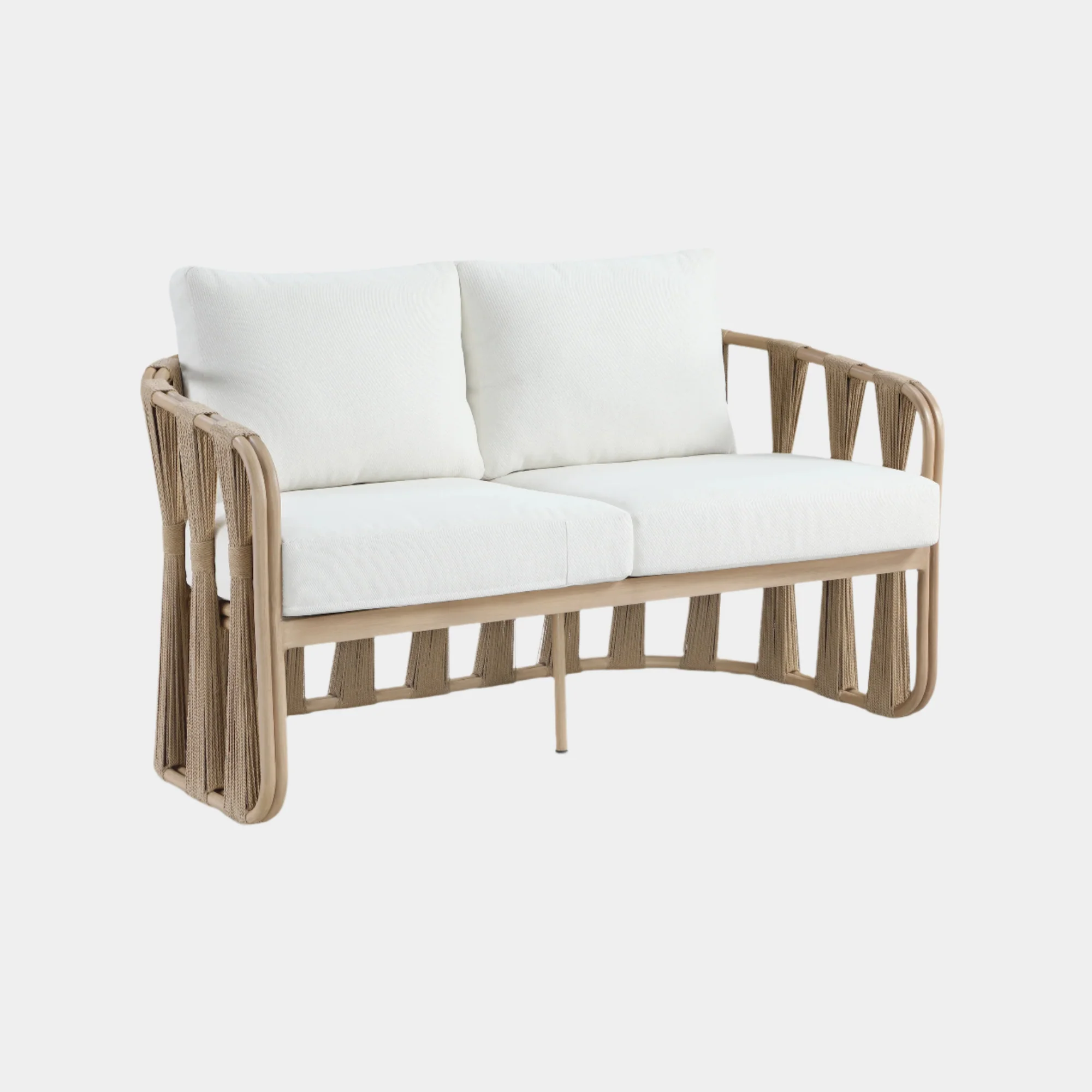 San Pietro Resilient Waterproof Fabric Upholstered Outdoor Patio Loveseat
