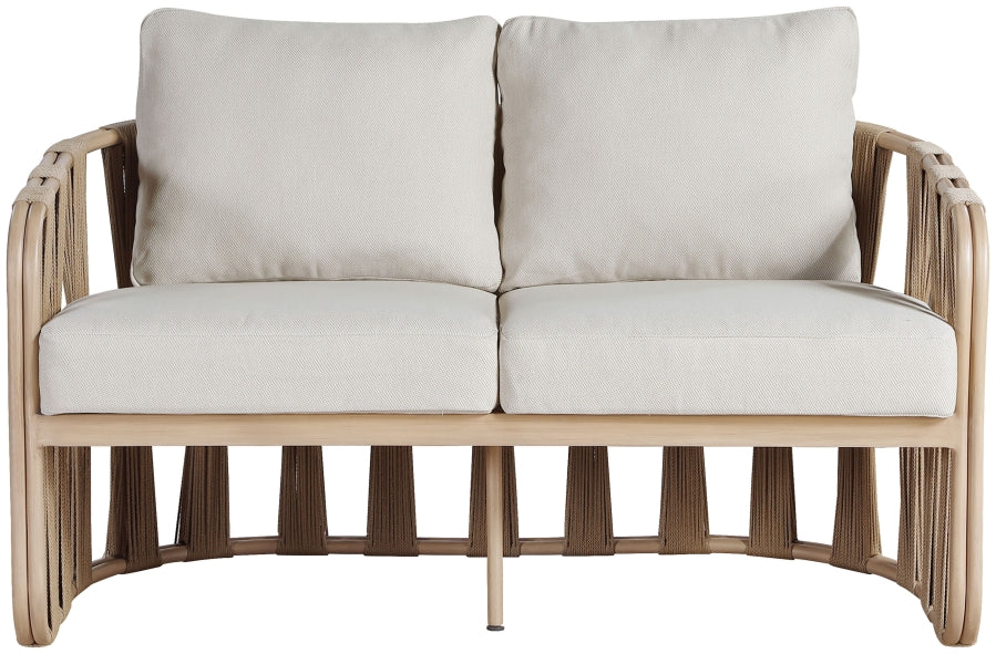 San Pietro Resilient Waterproof Fabric Upholstered Outdoor Patio Loveseat - Image 12