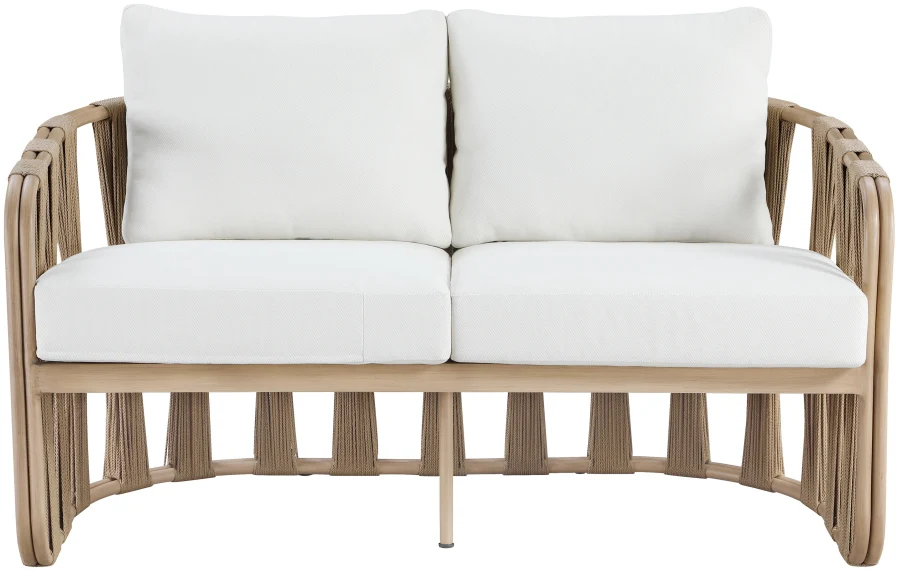 San Pietro Resilient Waterproof Fabric Upholstered Outdoor Patio Loveseat - Image 3