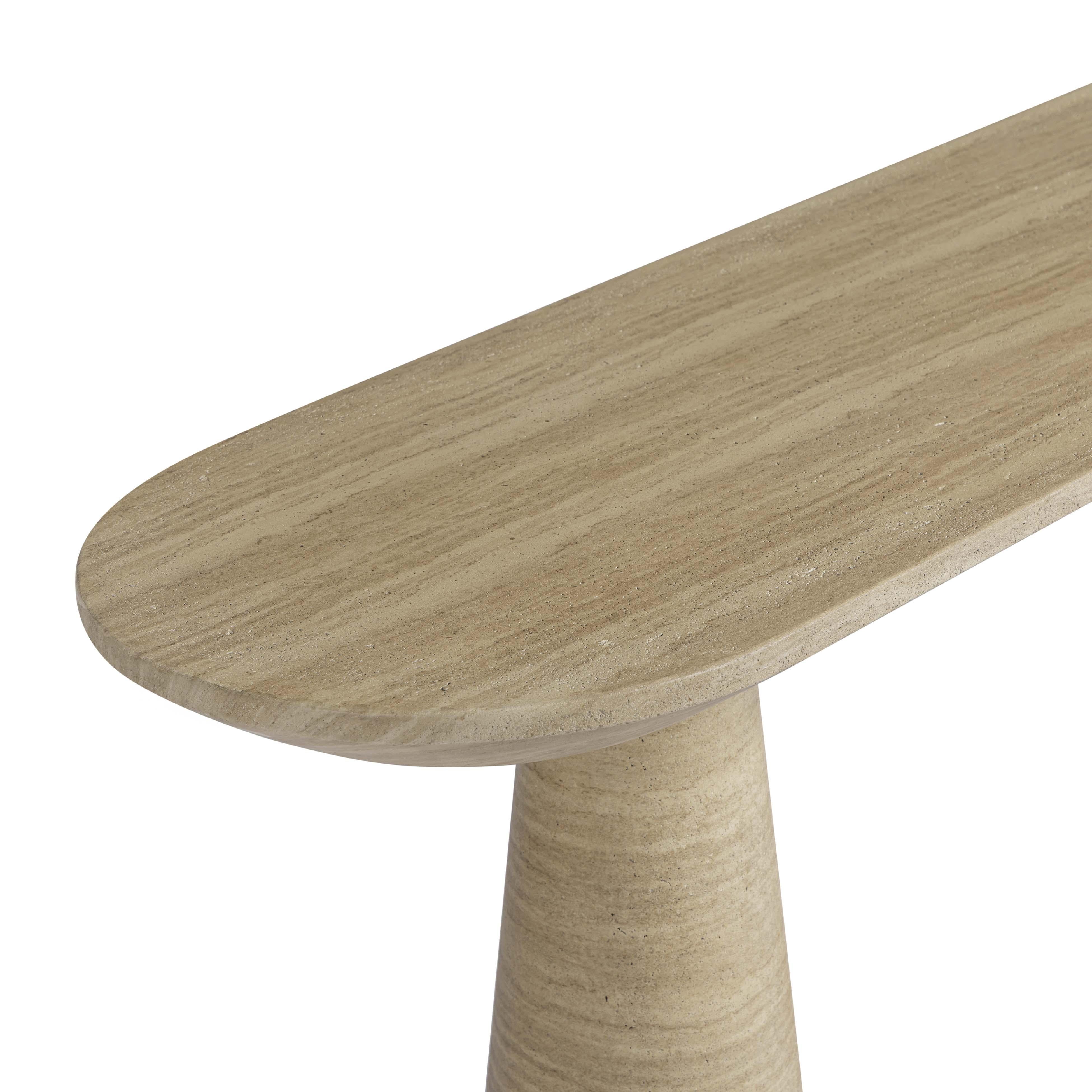 Sandra 47" Faux Travertine Indoor/Outdoor Console Table - Image 6