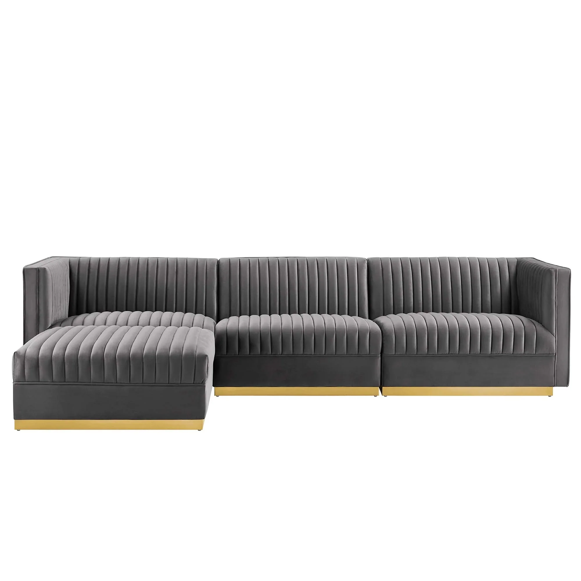 Sanguine 4-Piece Channel Tufted Performance Velvet Modular Sectional Sofa - Image 20