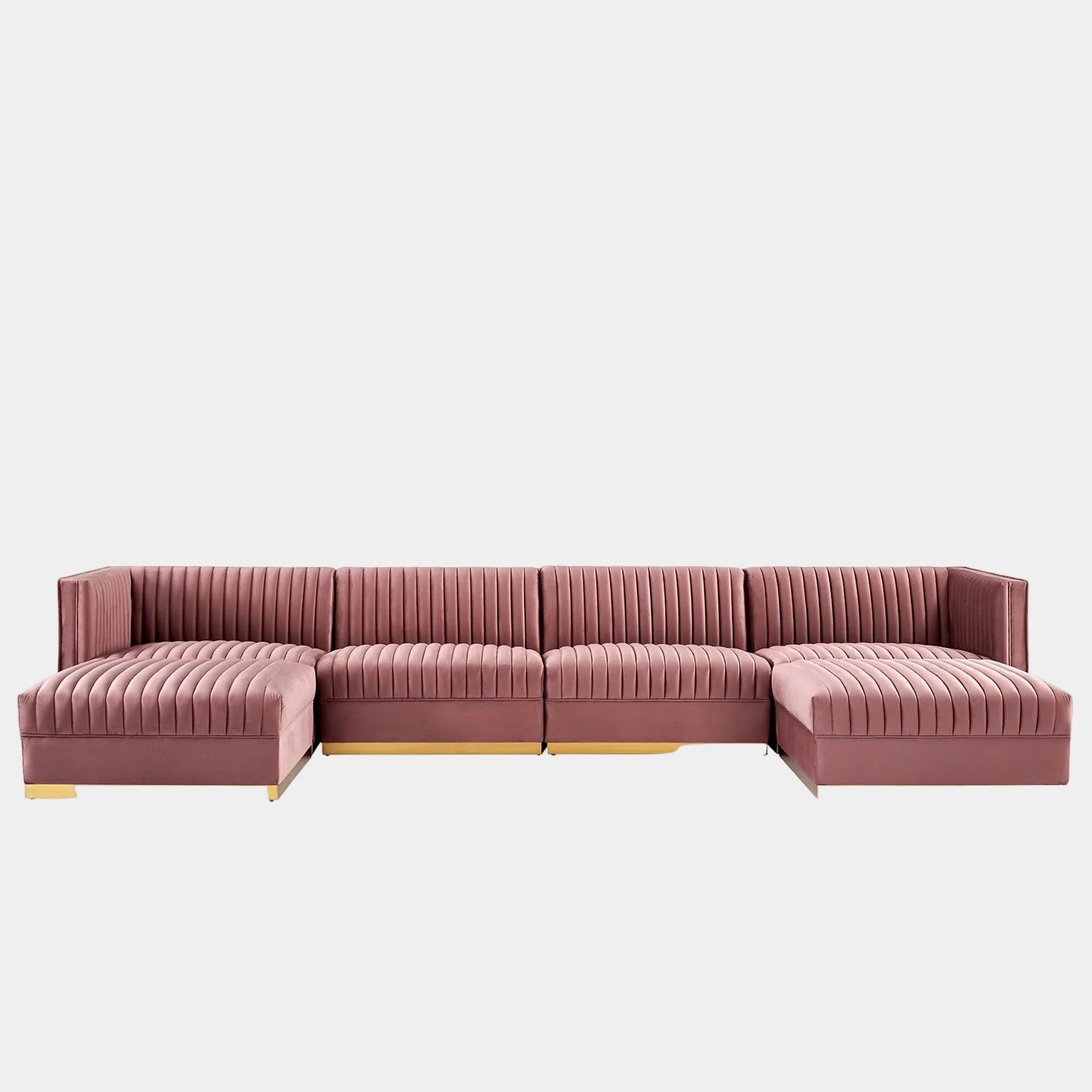 Sanguine 6-Piece Channel Tufted Performance Velvet Modular Sectional Sofa