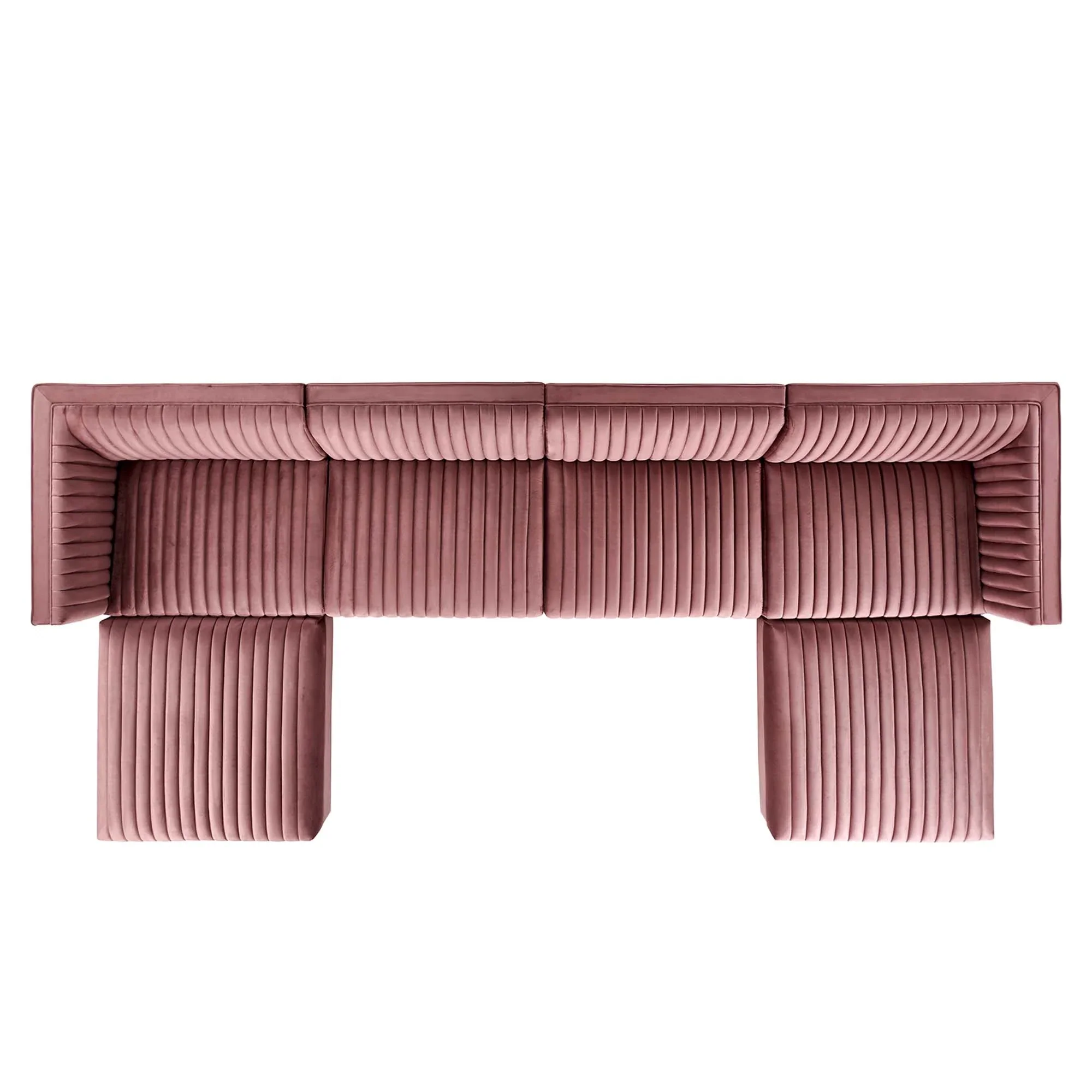 Sanguine 6-Piece Channel Tufted Performance Velvet Modular Sectional Sofa - Image 4