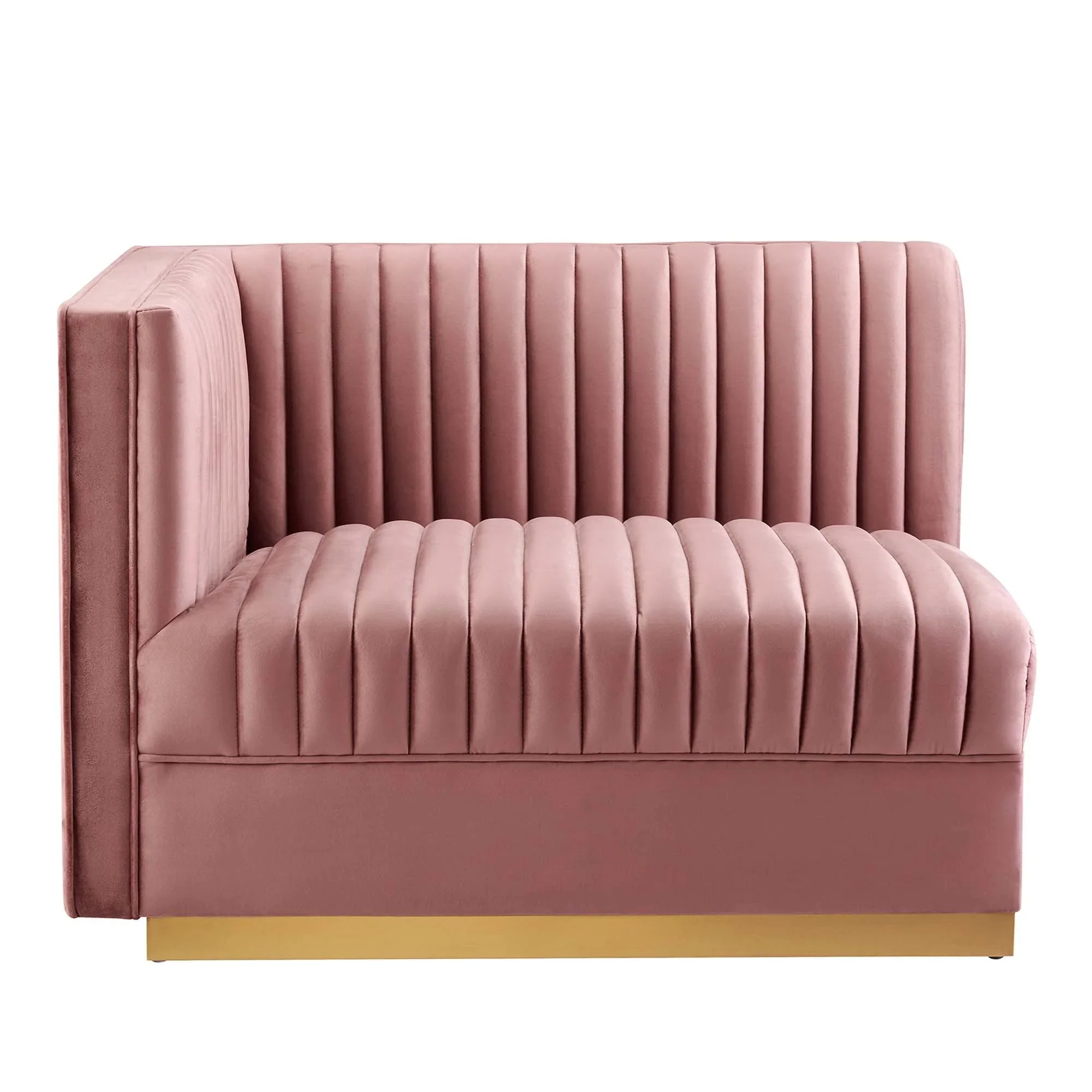 Sanguine 6-Piece Channel Tufted Performance Velvet Modular Sectional Sofa - Image 9