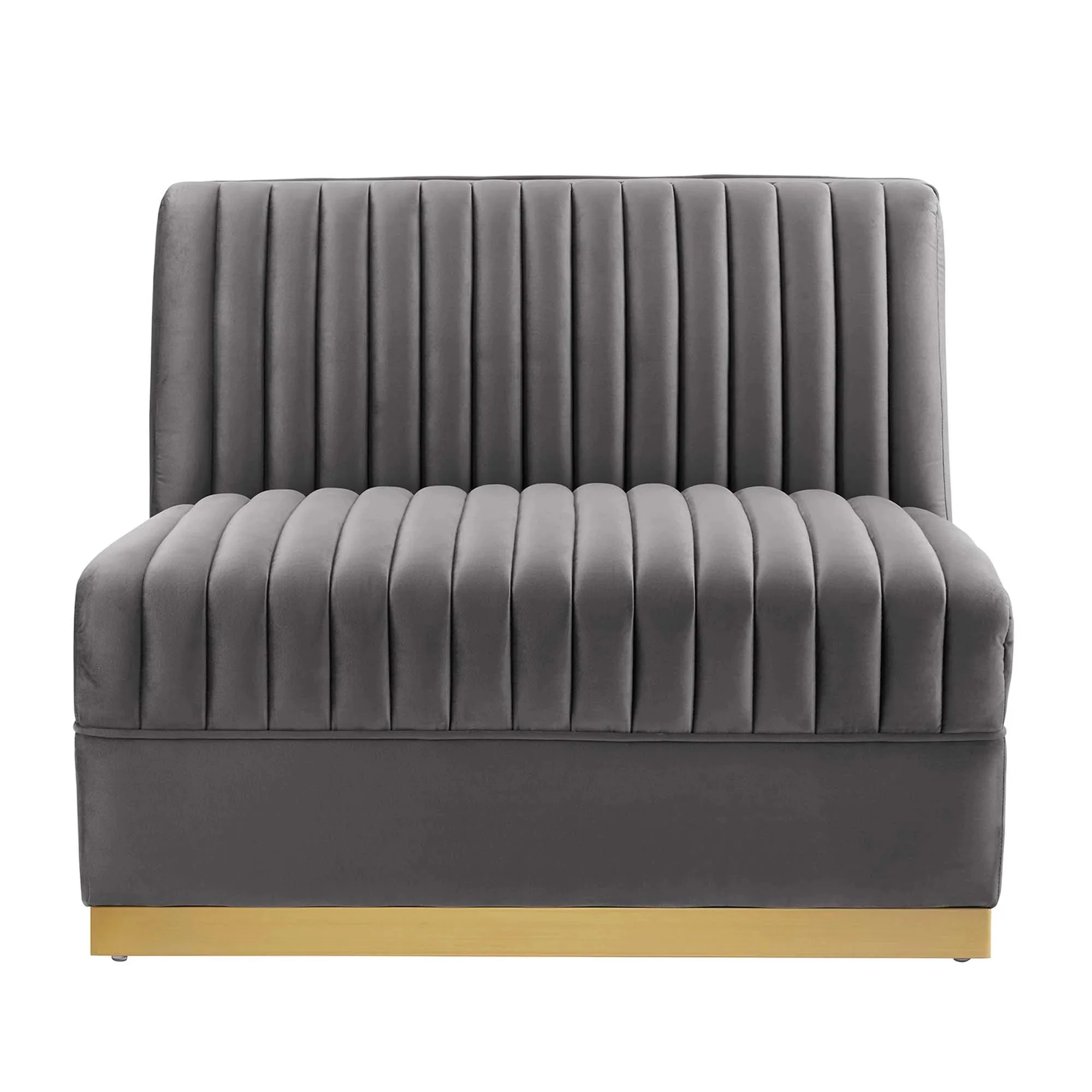Sanguine Channel Tufted Performance Velvet Modular Sectional Sofa Armless Chair - Image 13