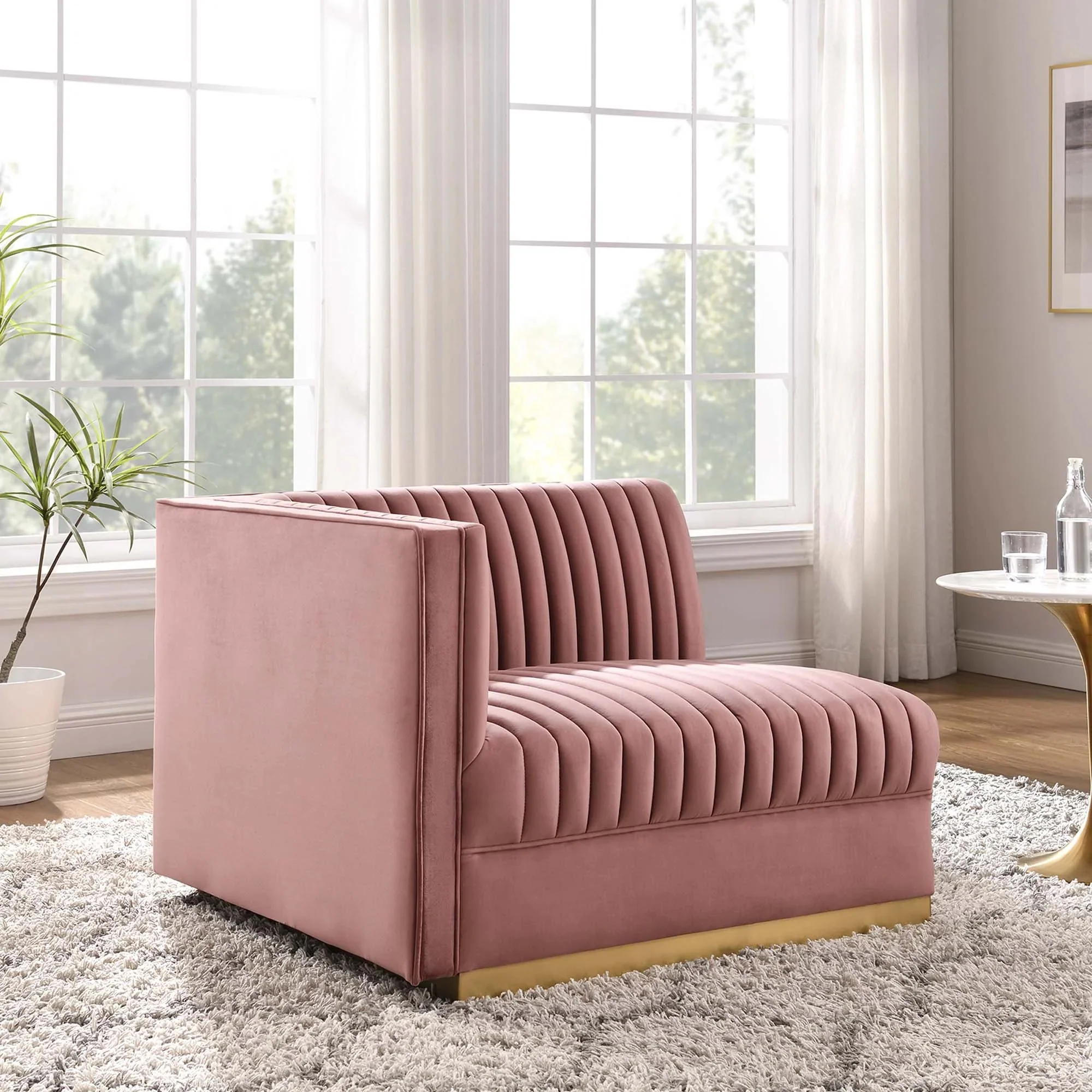 Sanguine Channel Tufted Performance Velvet Modular Sectional Sofa Left-Arm Chair - Image 11